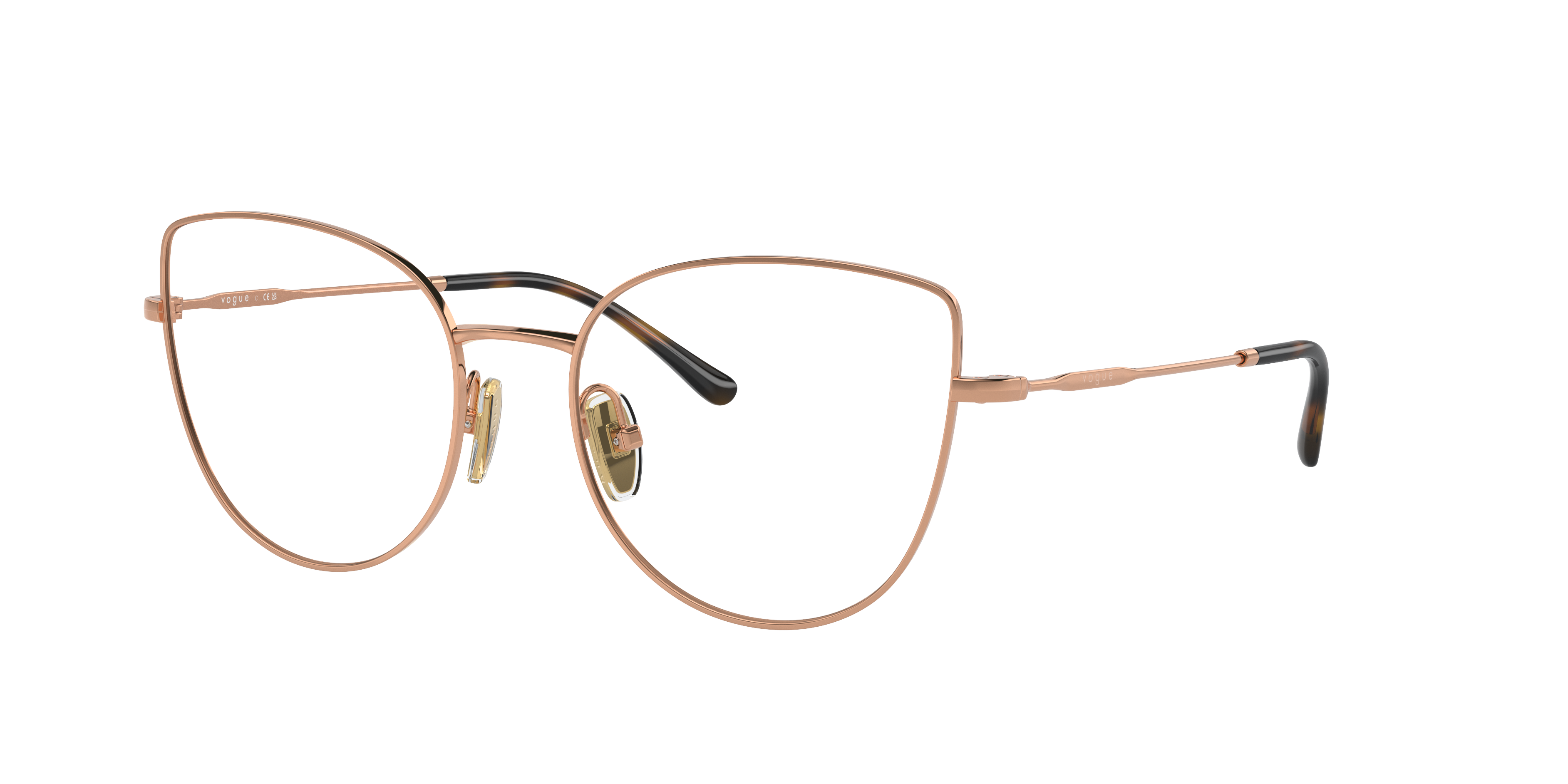 Vogue Eyewear VO4298T in Rose Gold, three-quarter view #Colour_Rose Gold
