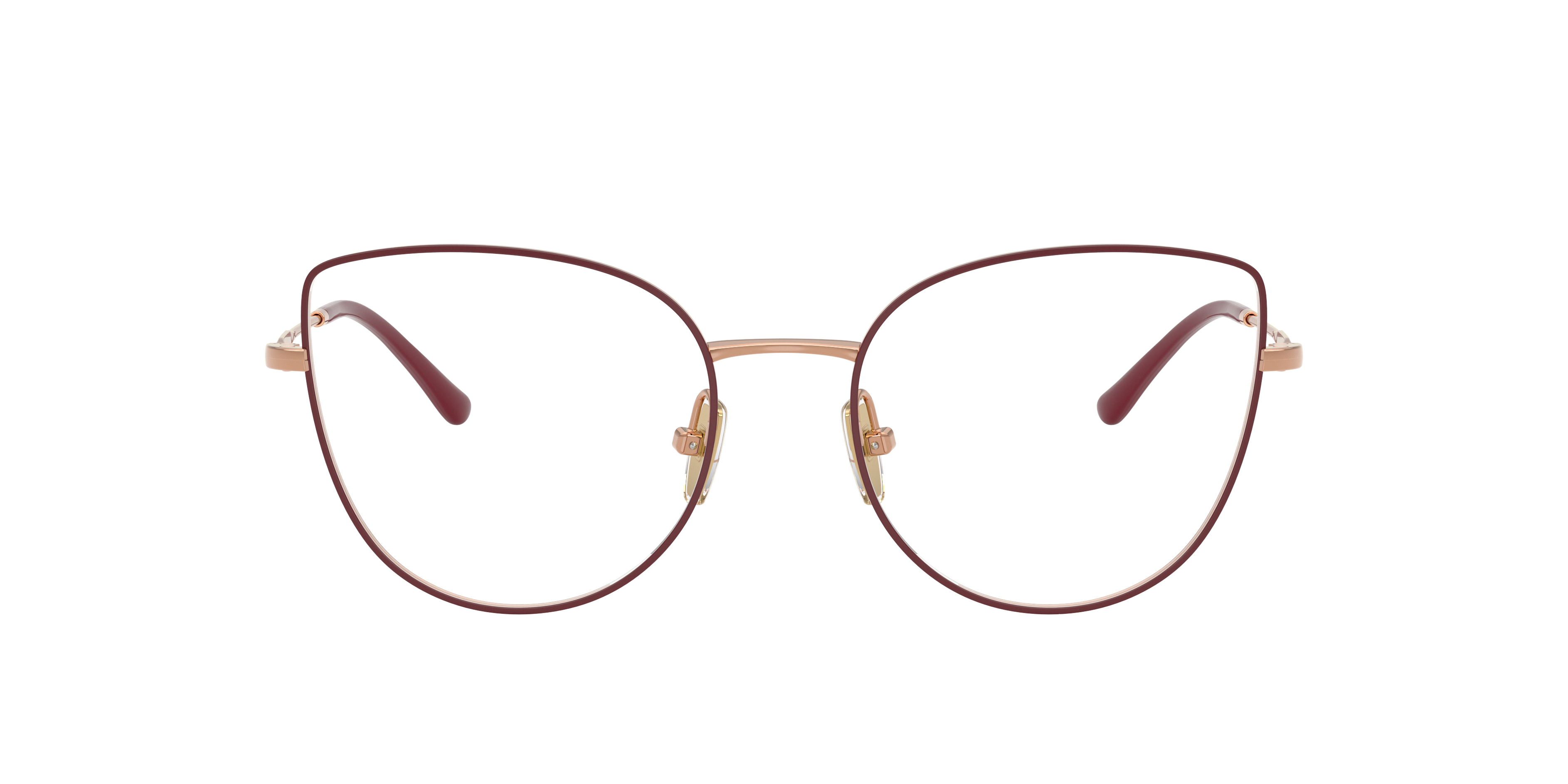 Vogue Eyewear VO4298T in Top Bordeaux/Rose Gold, front view #Colour_Top Bordeaux/Rose Gold