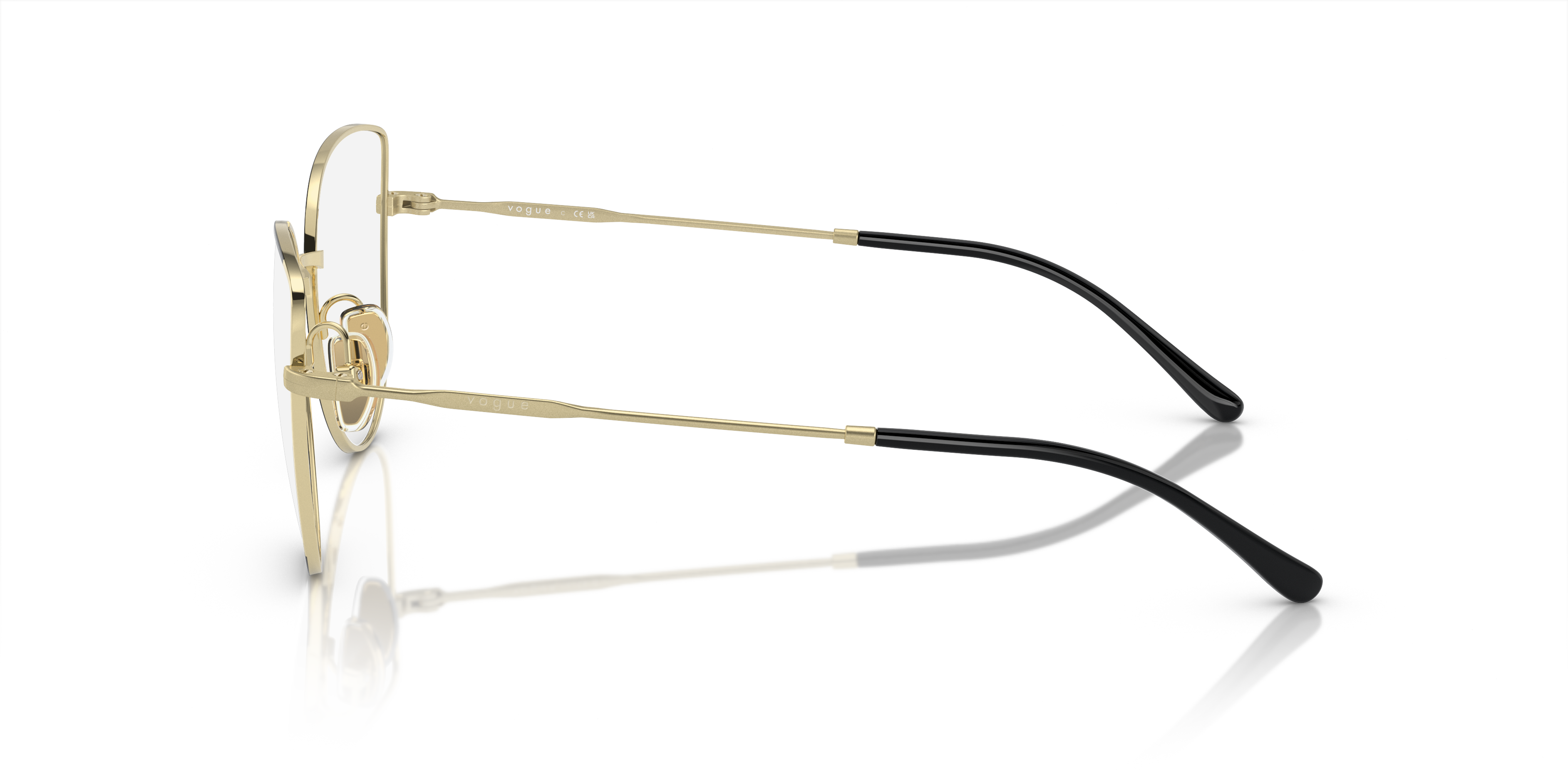 Vogue Eyewear VO4298T in Top Black/Light Gold, side view #Colour_Top Black/Light Gold
