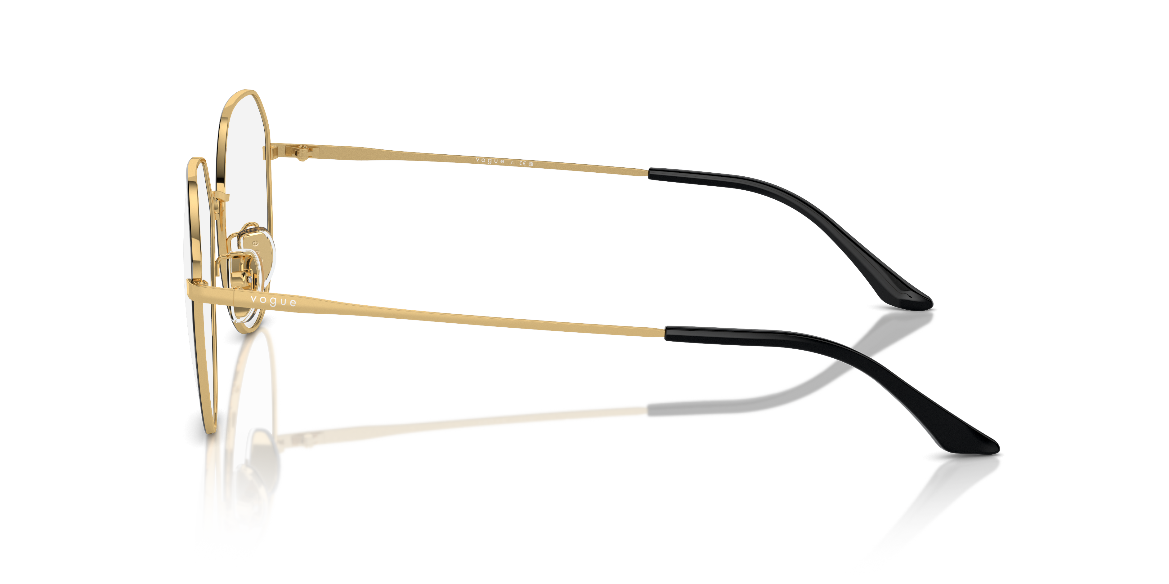 Vogue Eyewear VO4301D in Top Black/Gold, side view #Colour_Top Black/Gold