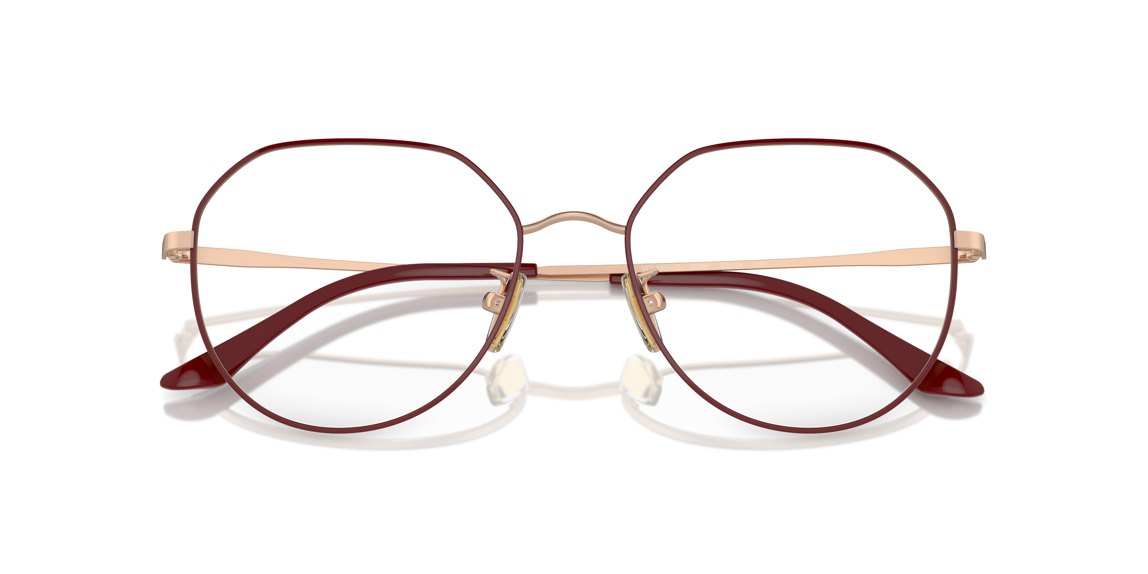 Vogue Eyewear VO4301D in Top Fuchsia/Matte Rose Gold, front detail view #Colour_Top Fuchsia/Matte Rose Gold