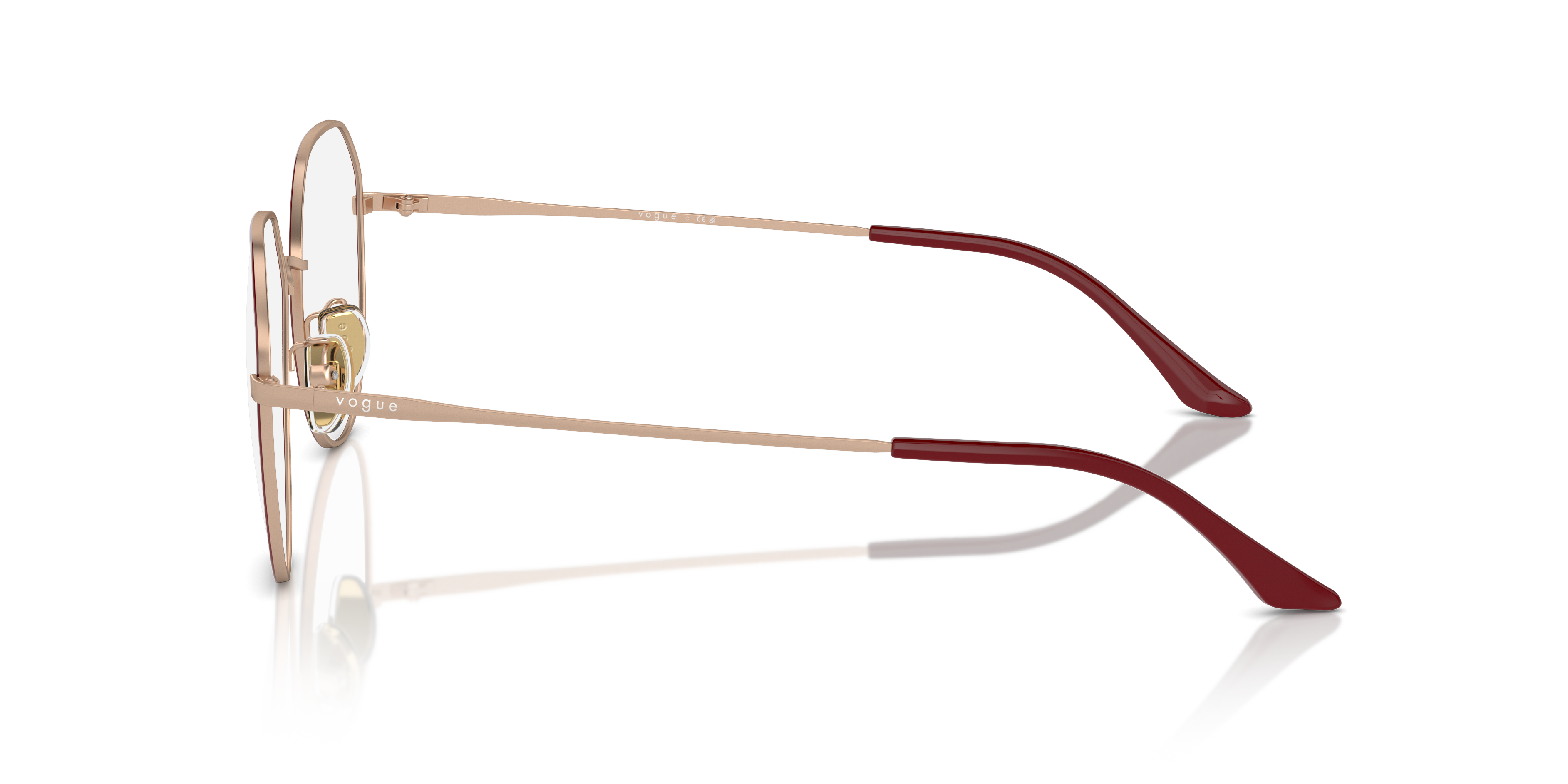 Vogue Eyewear VO4301D in Top Fuchsia/Matte Rose Gold, side view #Colour_Top Fuchsia/Matte Rose Gold