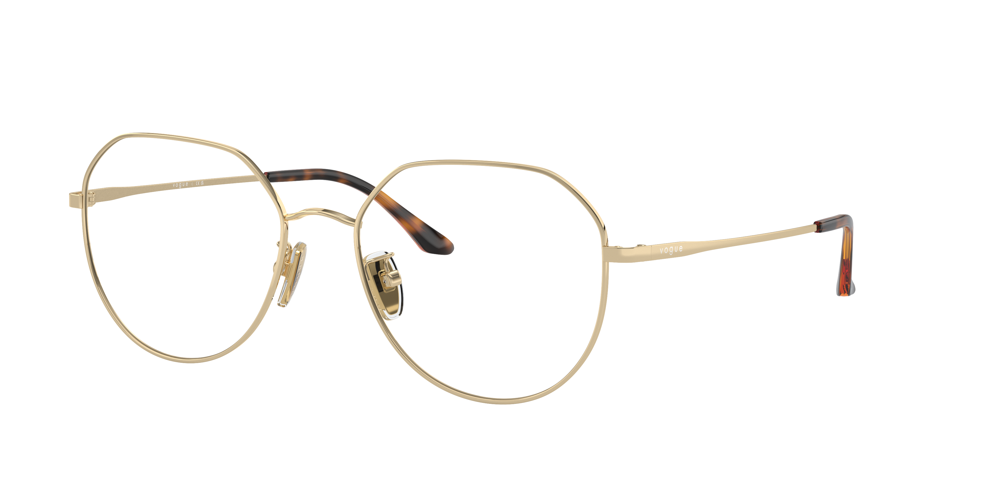 Vogue Eyewear VO4301D in Pale Gold, three-quarter view #Colour_Pale Gold