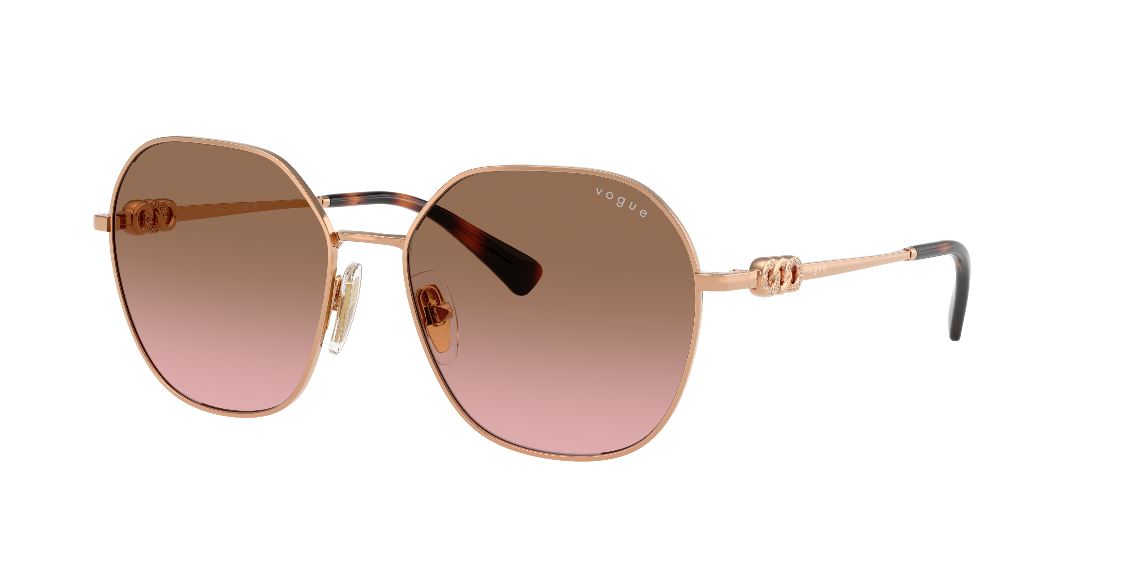 Vogue Eyewear VO4318SB in Rose Gold, three-quarter view #Colour_Rose Gold