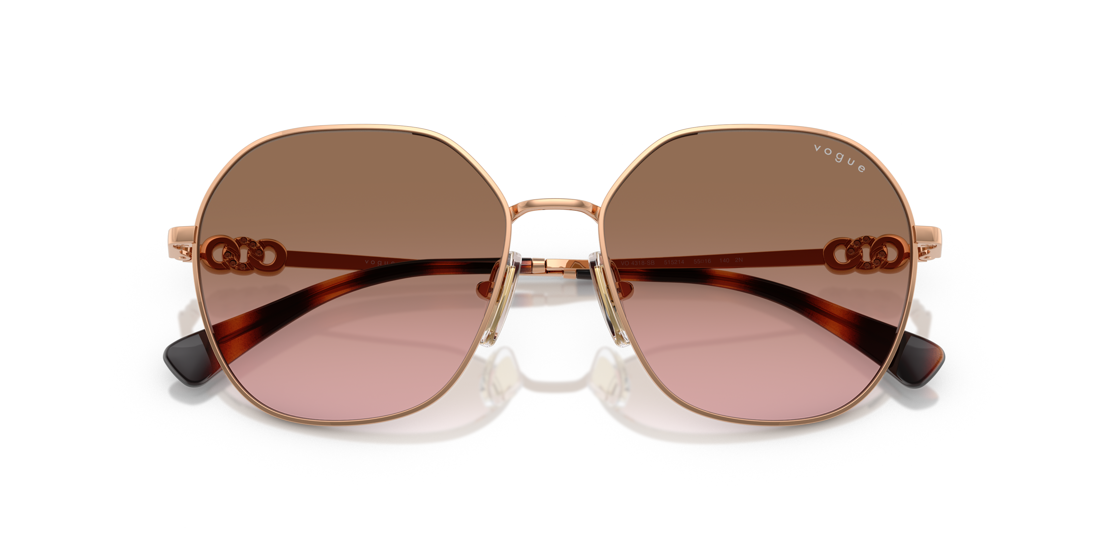 Vogue Eyewear VO4318SB in Rose Gold, front detail view #Colour_Rose Gold