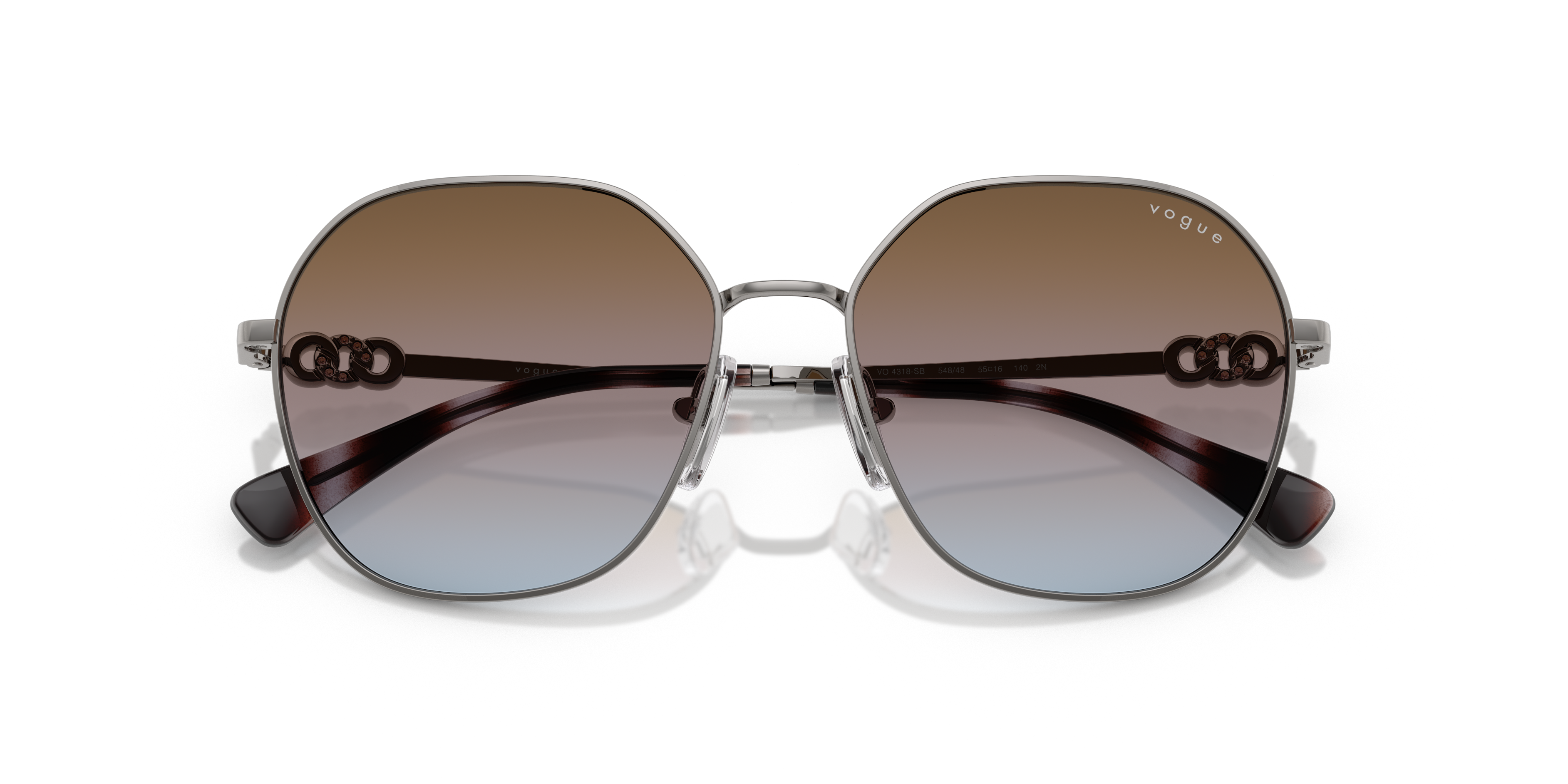 Vogue Eyewear VO4318SB in Gunmetal, front detail view #Colour_Gunmetal