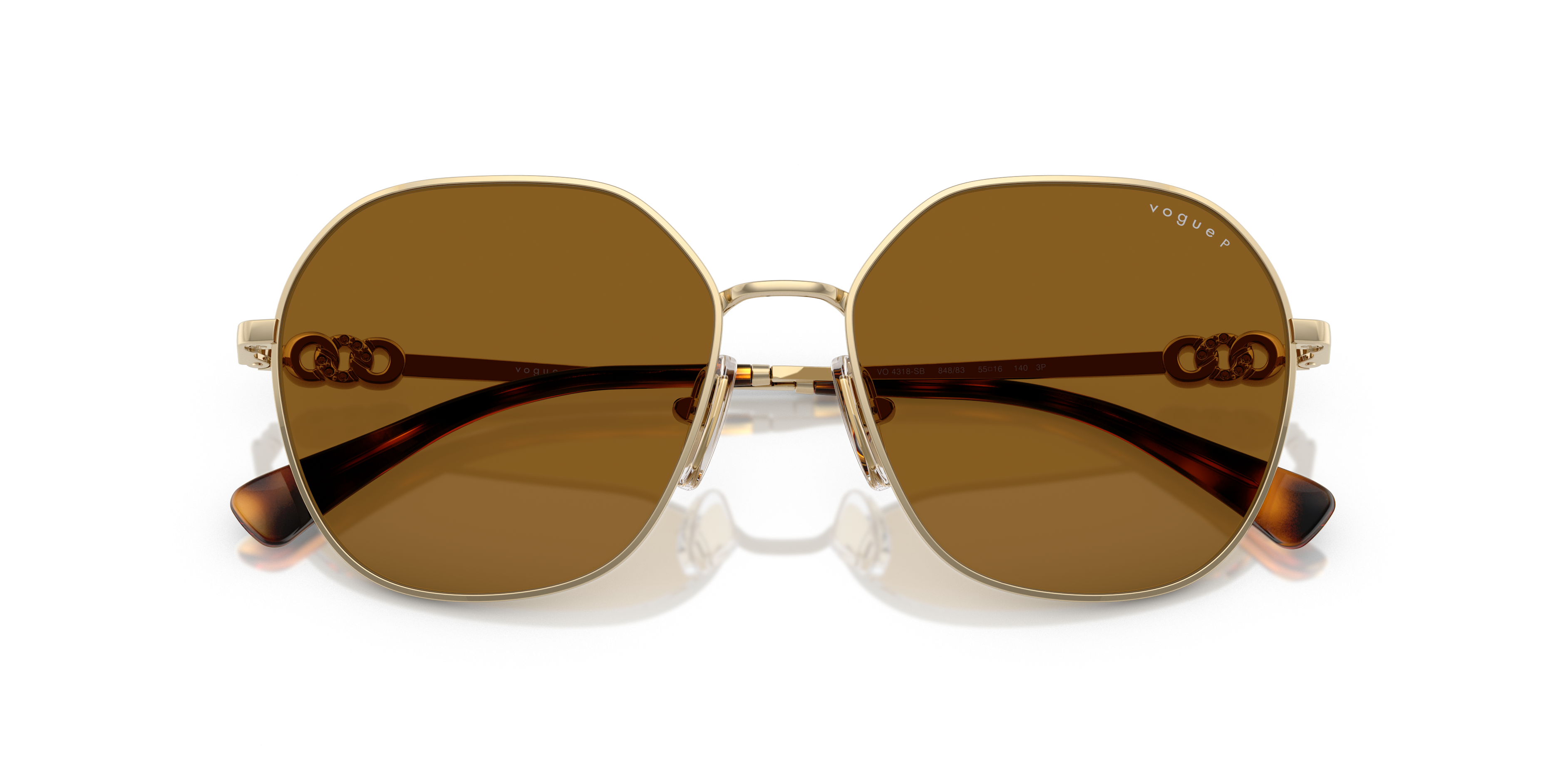 Vogue Eyewear VO4318SB in Pale Gold, front detail view #Colour_Pale Gold