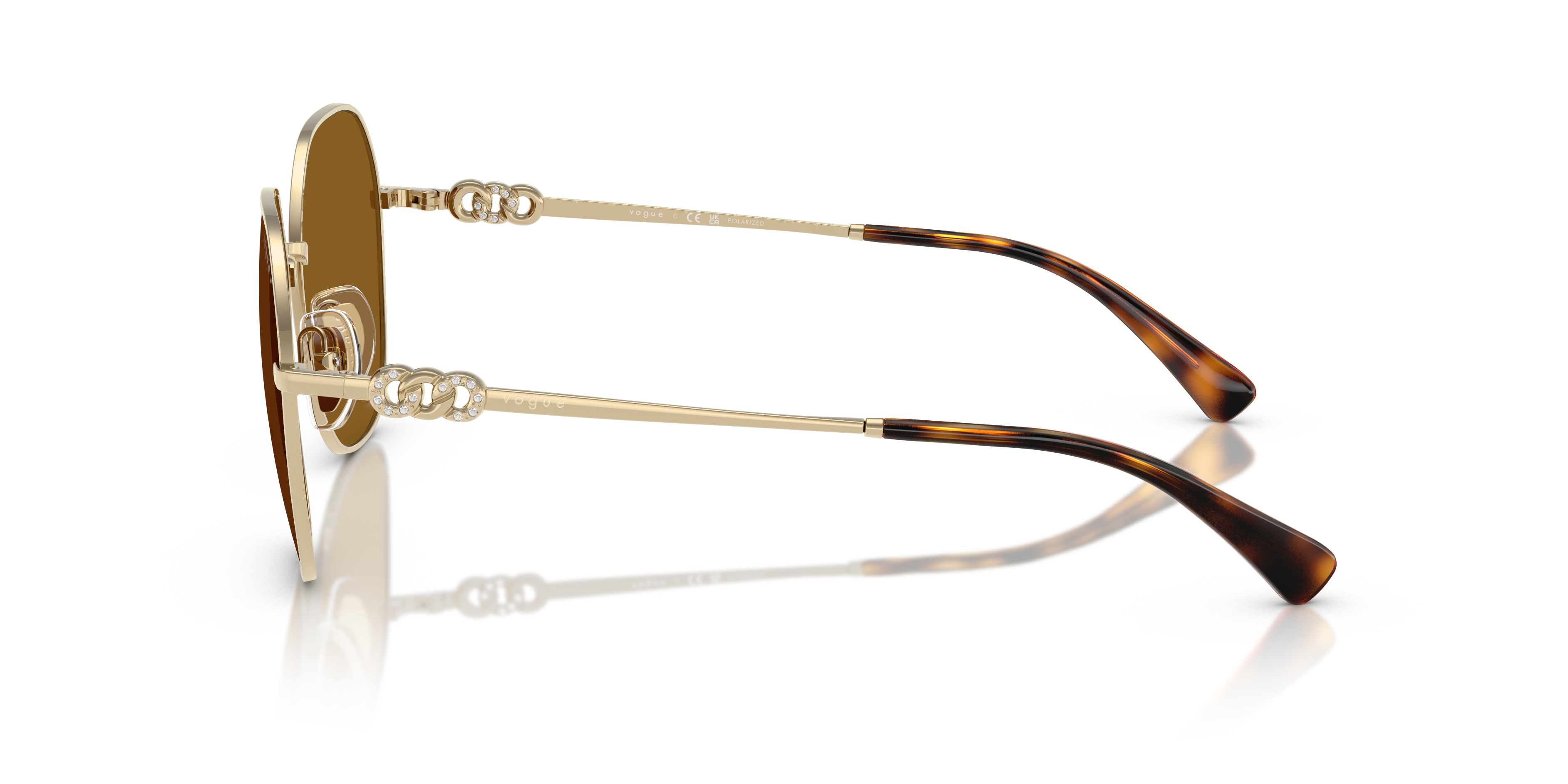 Vogue Eyewear VO4318SB in Pale Gold, side view #Colour_Pale Gold