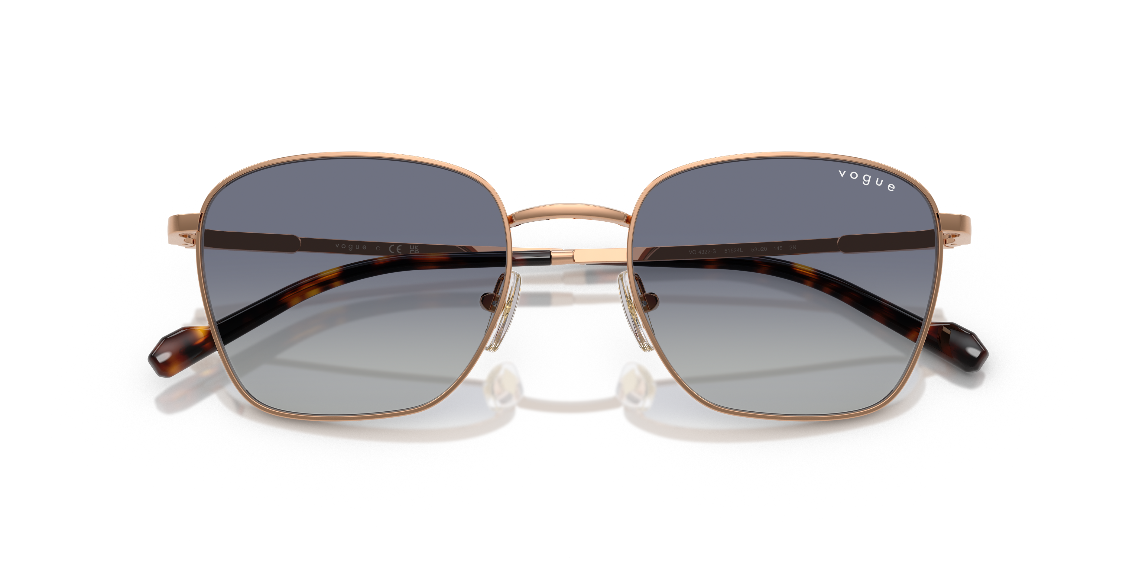 Vogue Eyewear VO4322S in Rose Gold, front detail view #Colour_Rose Gold
