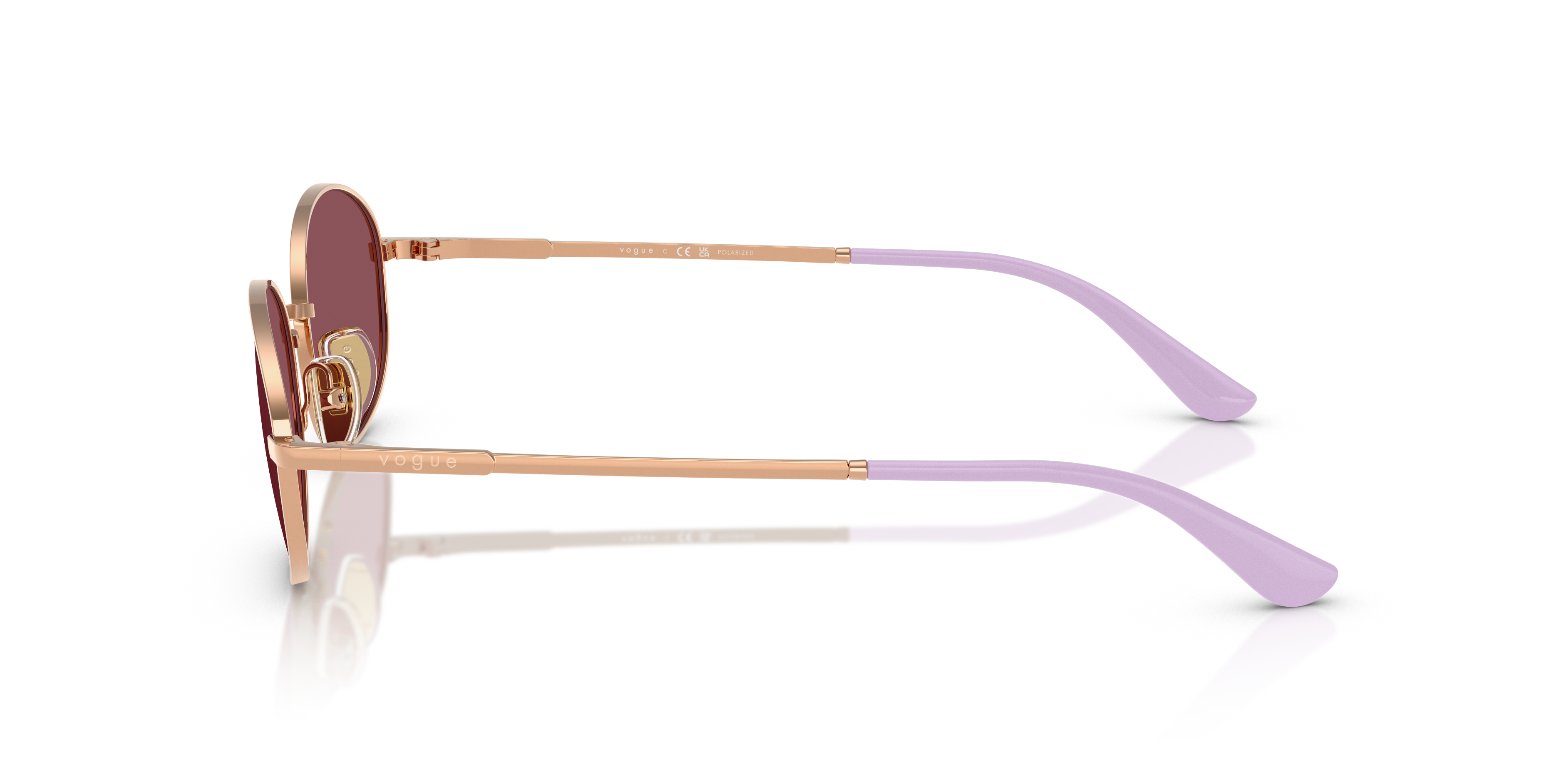 Vogue Eyewear VO4323S in Rose Gold, side view #Colour_Rose Gold