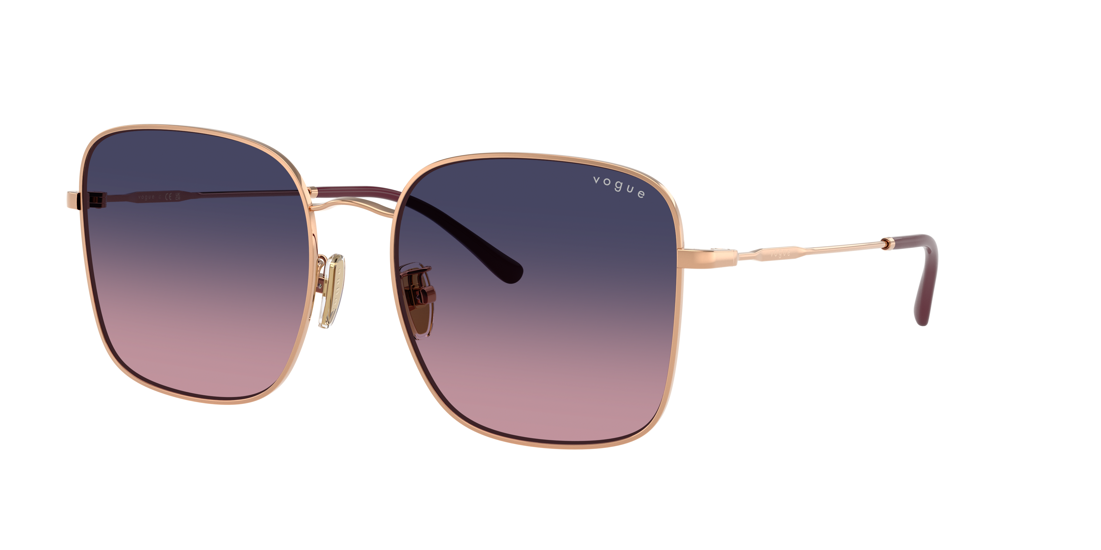 Vogue Eyewear VO4327SD in Rose Gold, three-quarter view #Colour_Rose Gold