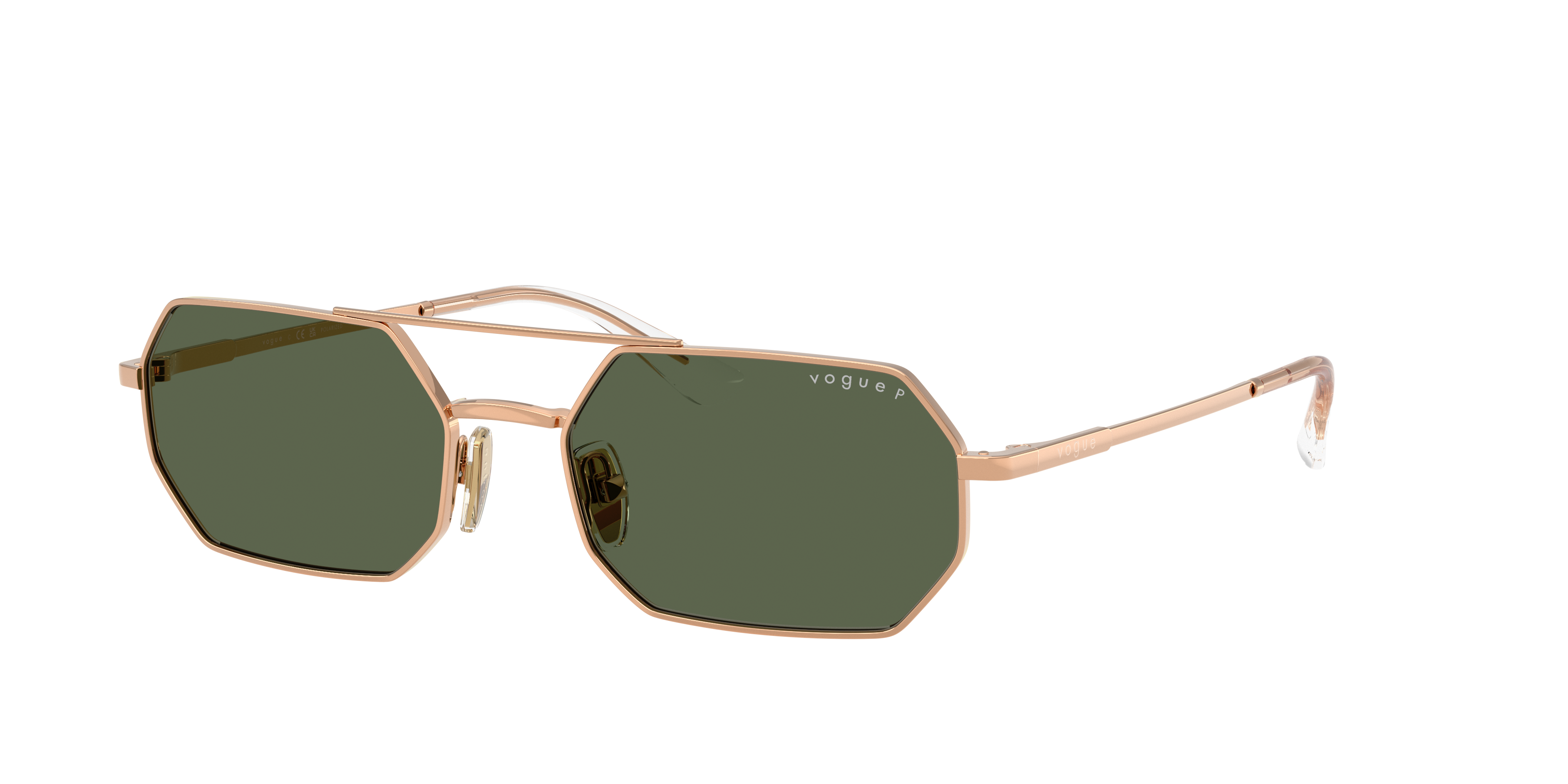 Vogue Eyewear VO4329S in Rose Gold, three-quarter view #Colour_Rose Gold
