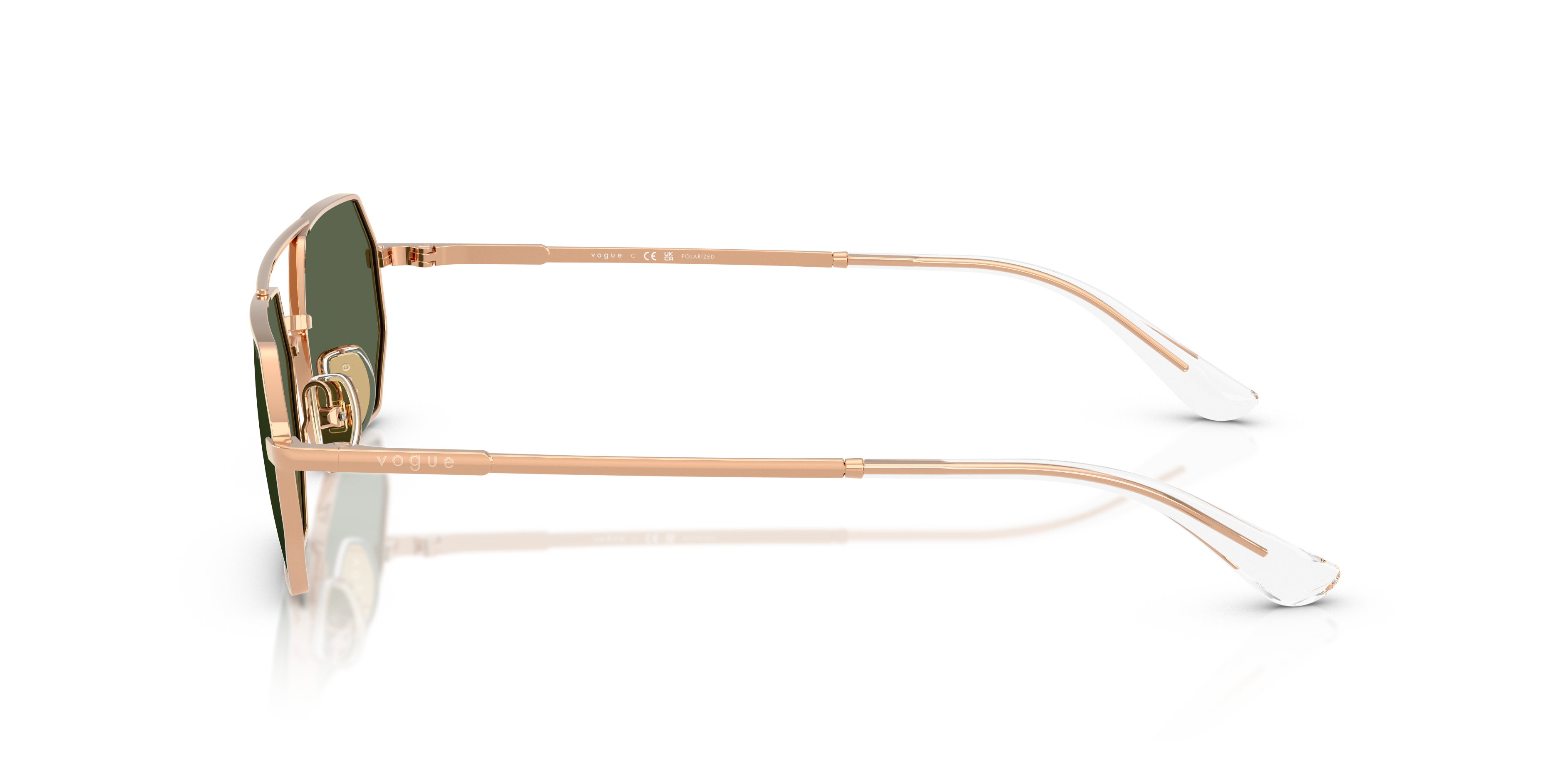 Vogue Eyewear VO4329S in Rose Gold, side view #Colour_Rose Gold