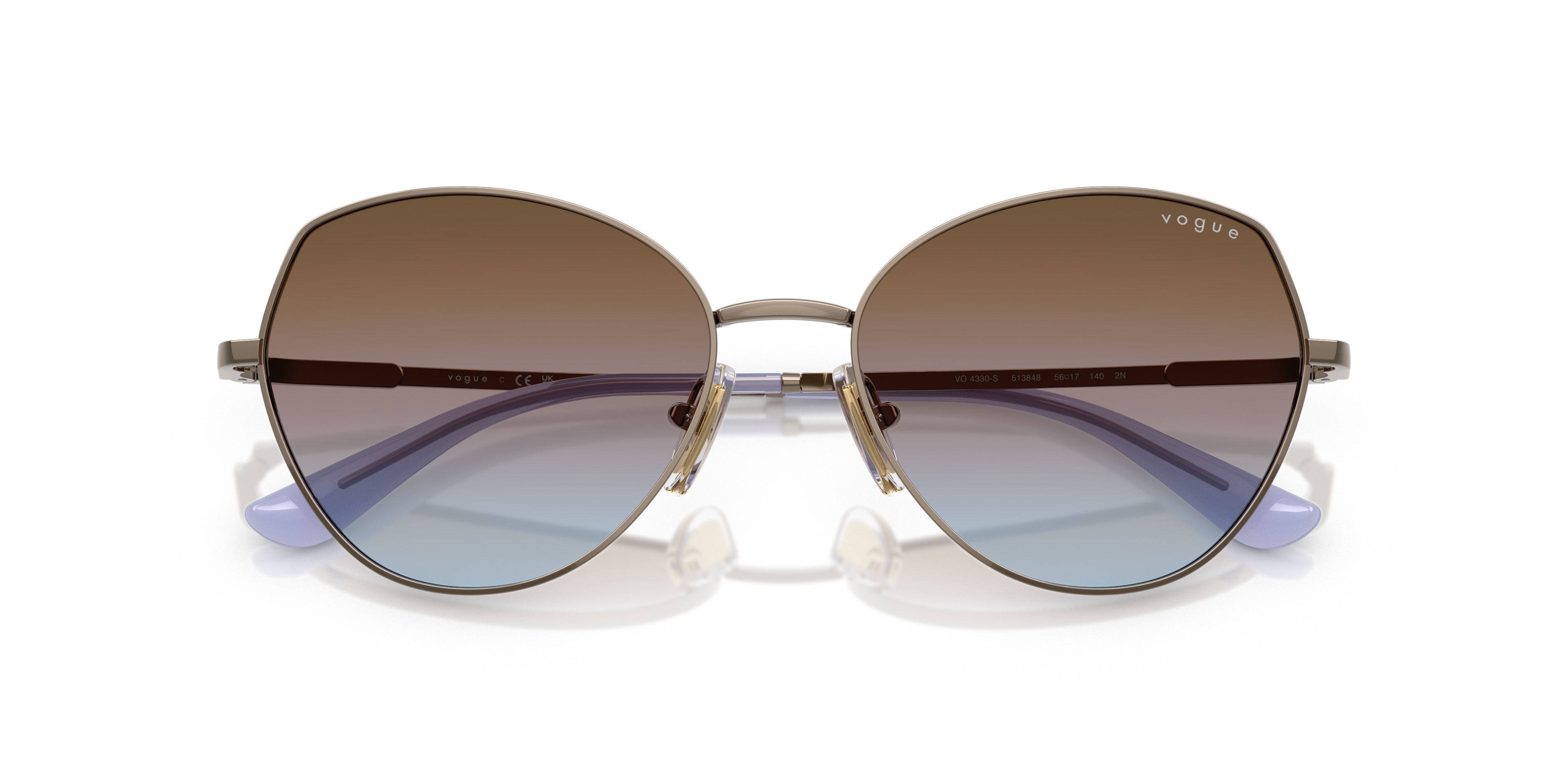 Vogue Eyewear VO4330S in Light Brown, front detail view #Colour_Light Brown