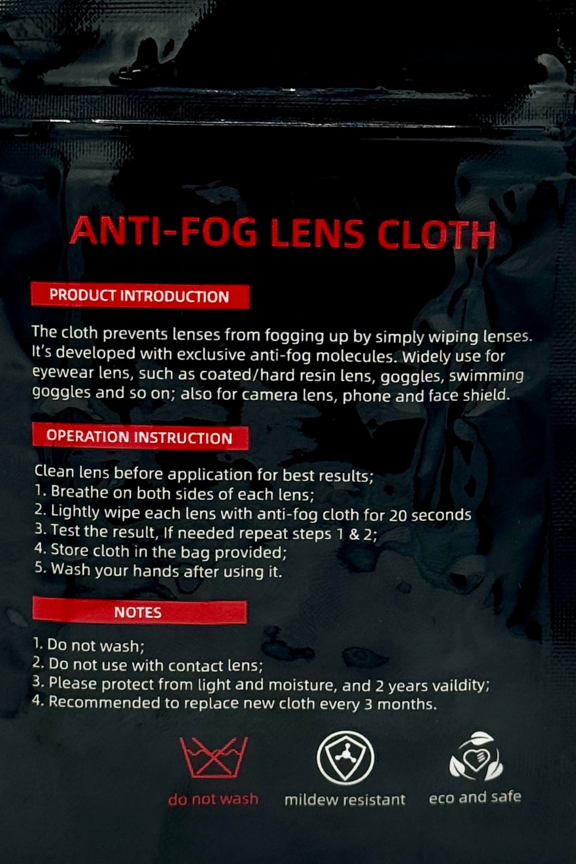 Anti-Fog Lens Cloth