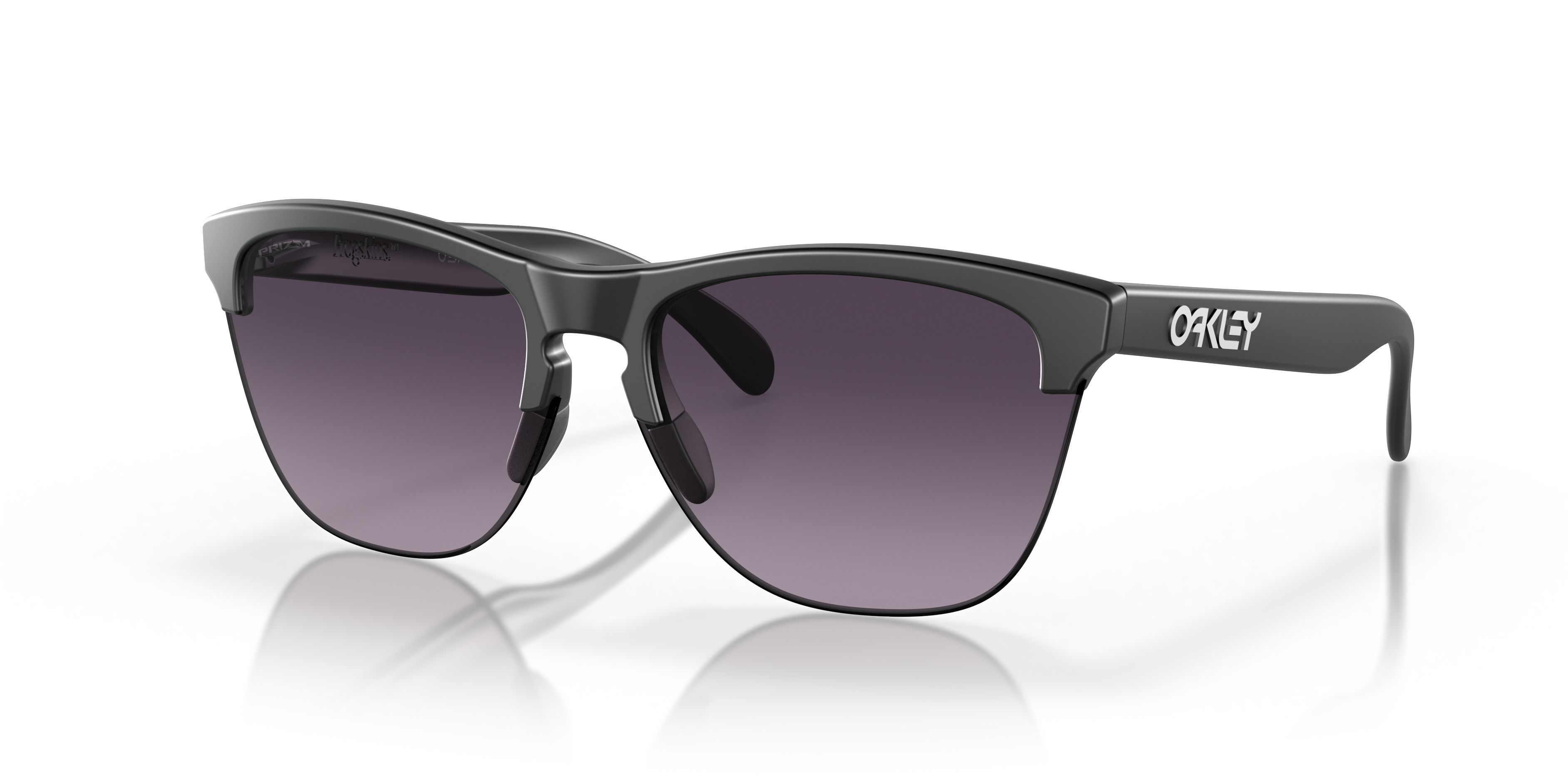 Oakley Frogskins Lite OO9374 Matte Black Prizm Grey Gradient - three-quarter view