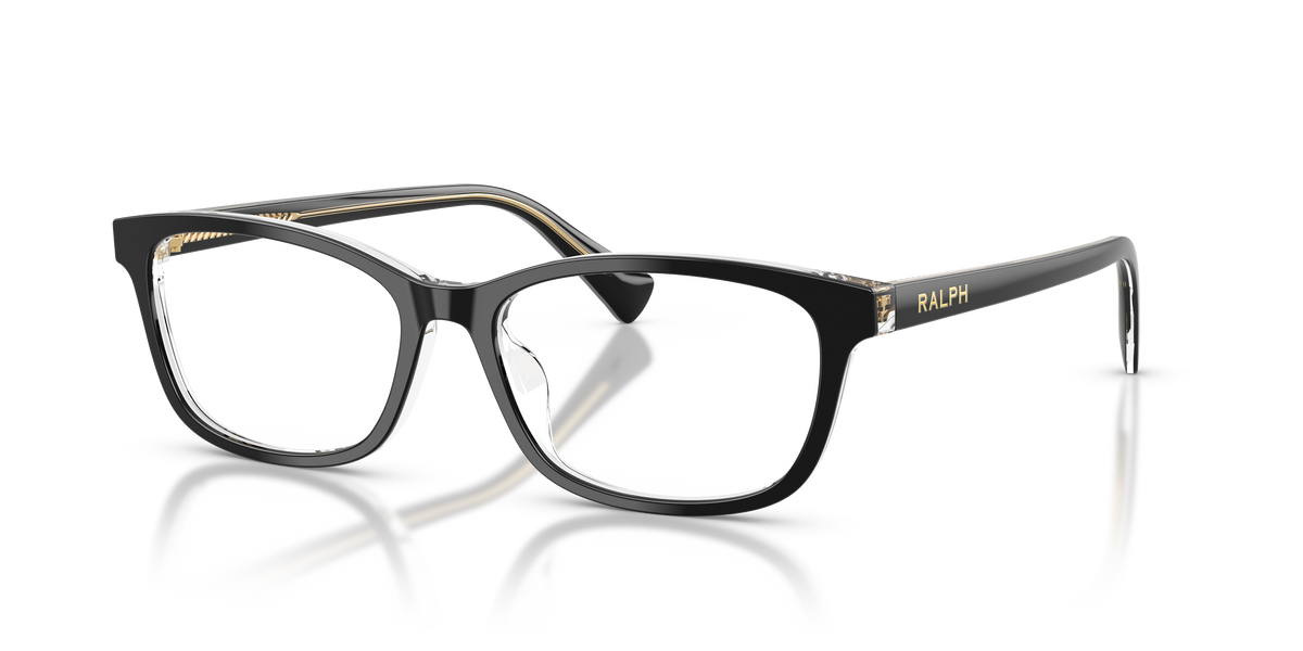 Ralph by Ralph Lauren RA7194U in Black/Transparent, three-quarter view #Colour_Black/Transparent (6297)