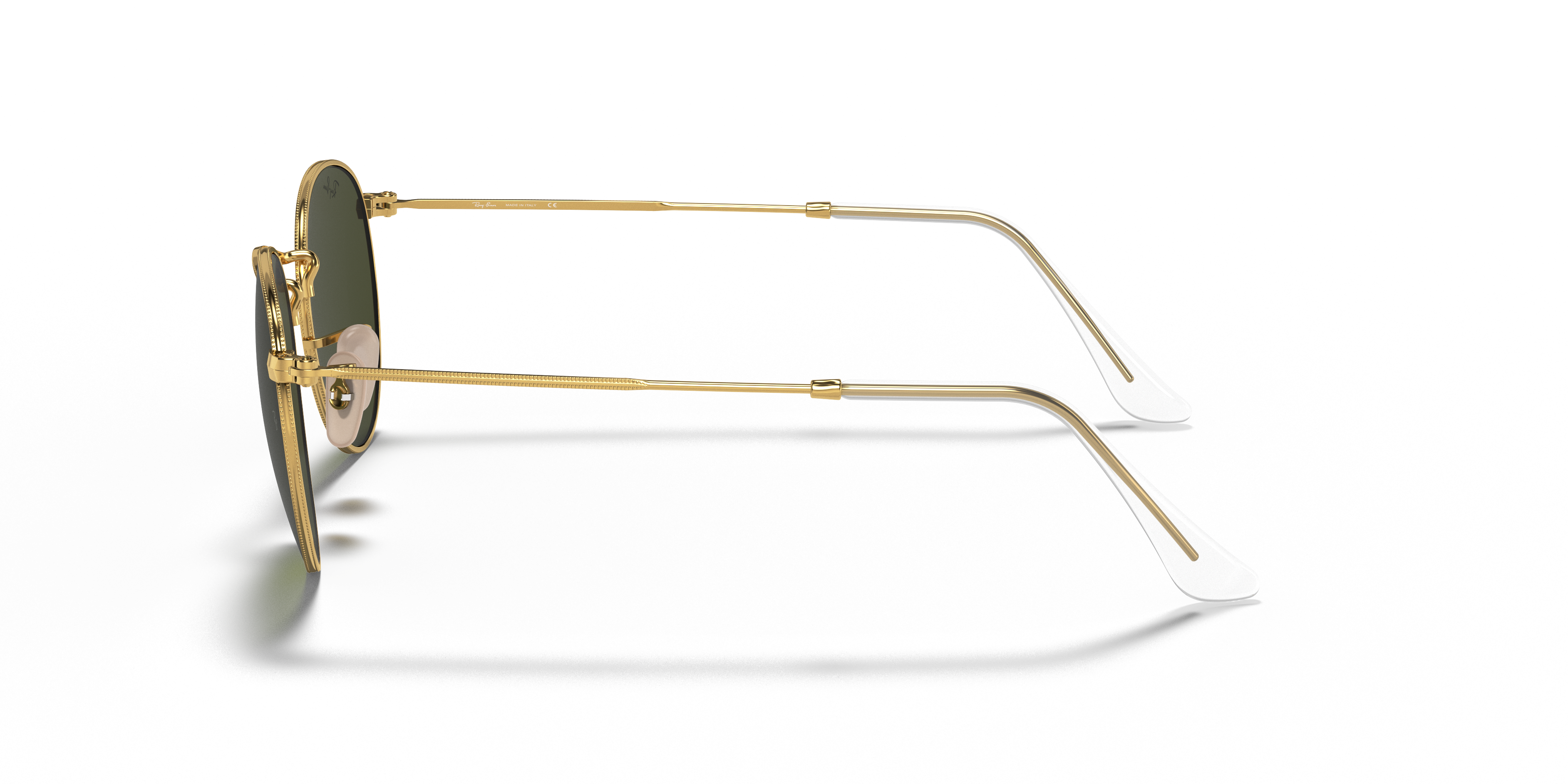 Ray-Ban Round Metal RB3447 in Arista Gold, side view #Colour_Arista Gold