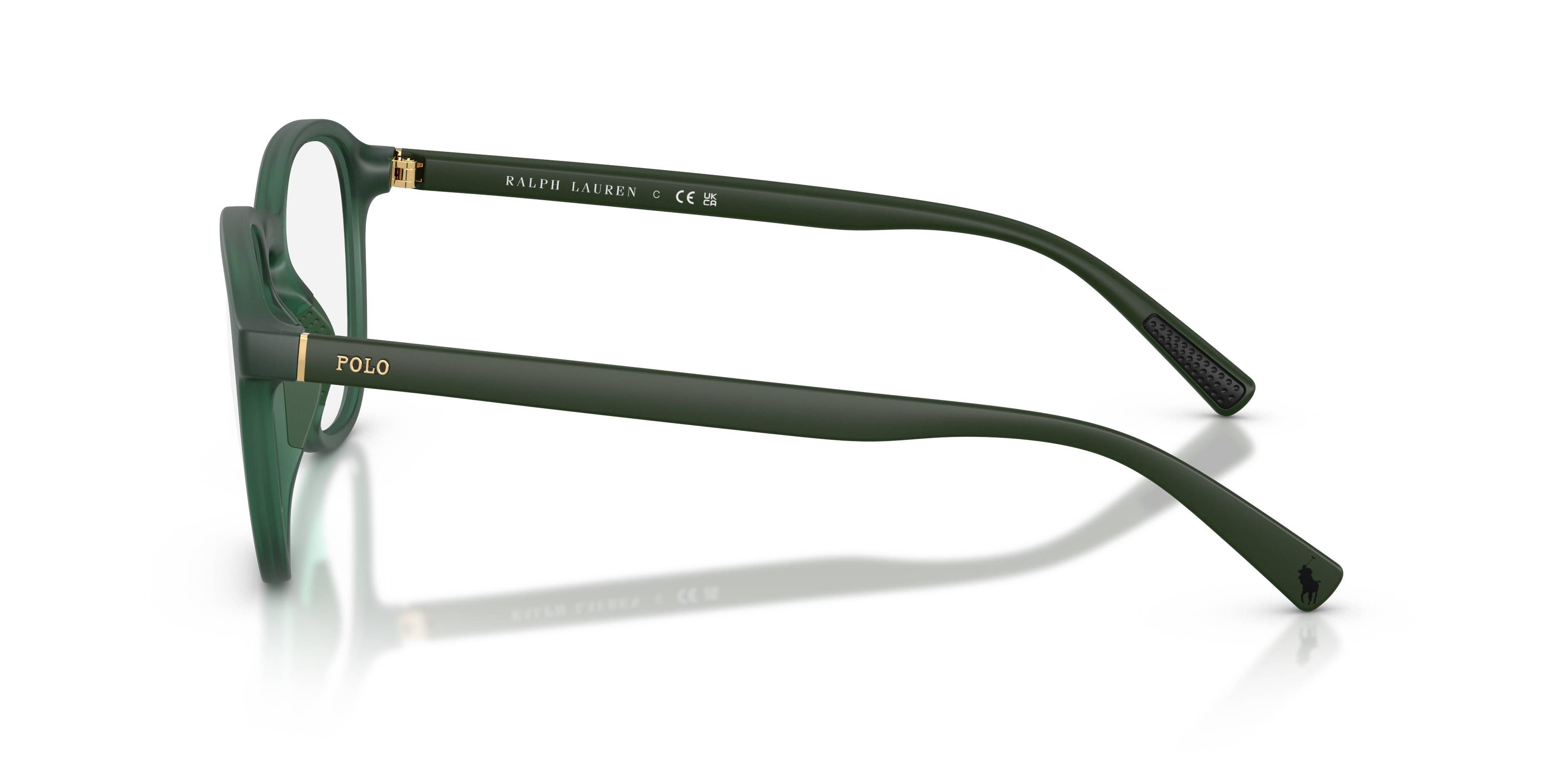 Polo by Ralph Lauren PH2292U - Matte Transparent Dark Green, front detail view #Colour_Matte Transparent Dark Green
