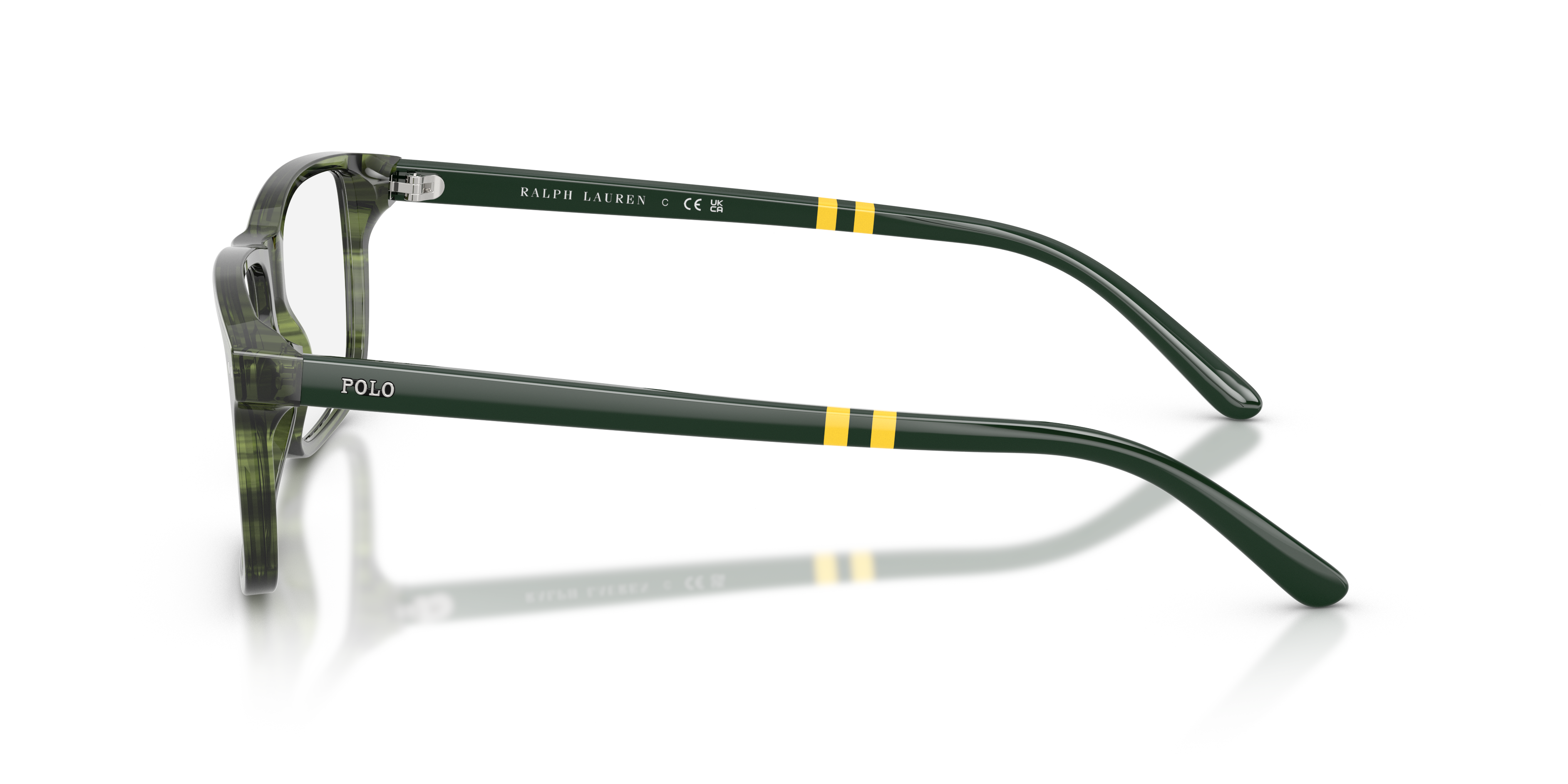 Polo by Ralph Lauren PH2296 - Shiny Striped Green, front detail view #Colour_Shiny Striped Green