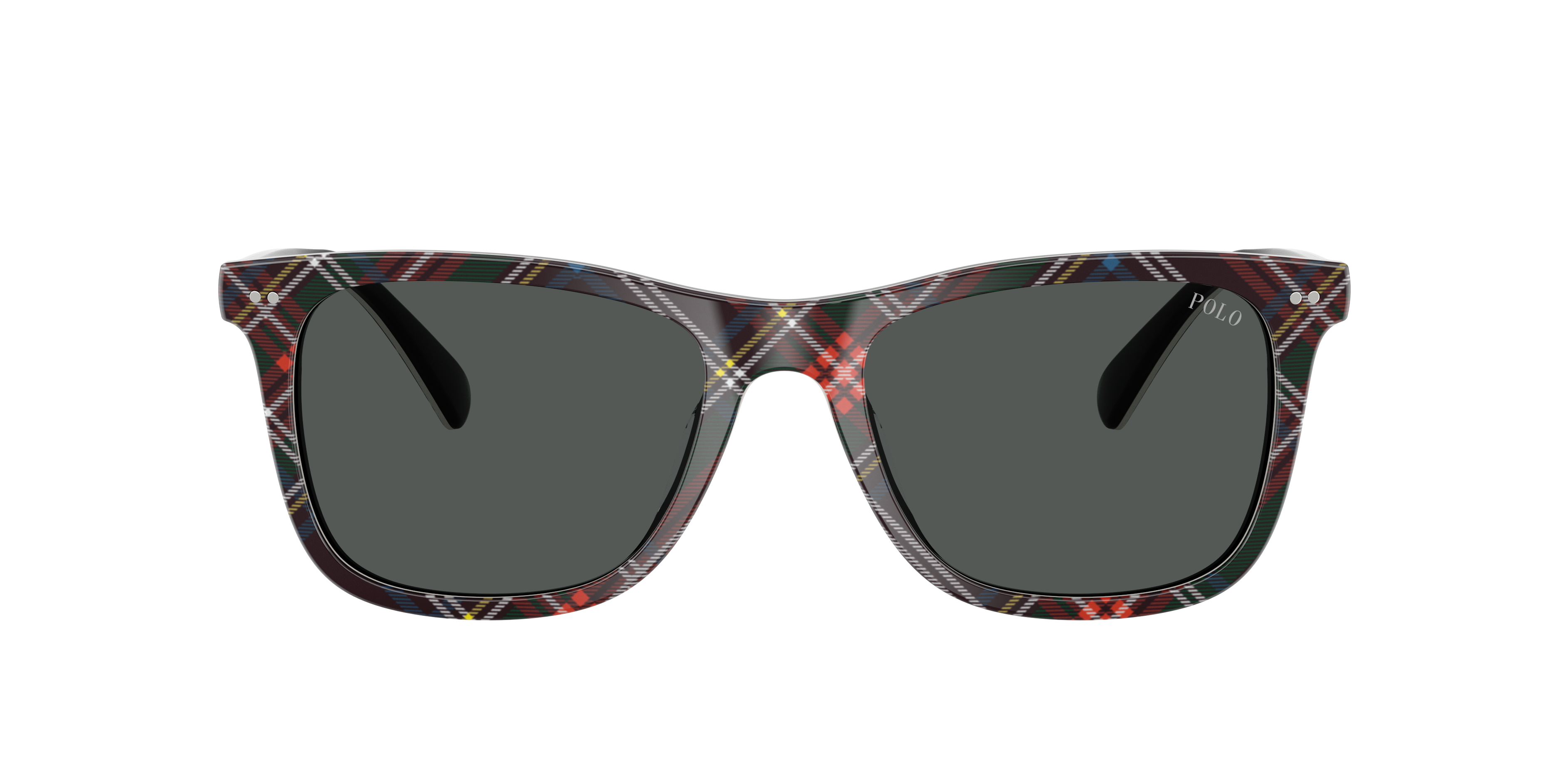 Polo by Ralph Lauren PH4220U - Shiny Tartan Red, front view #Colour_Shiny Tartan Red