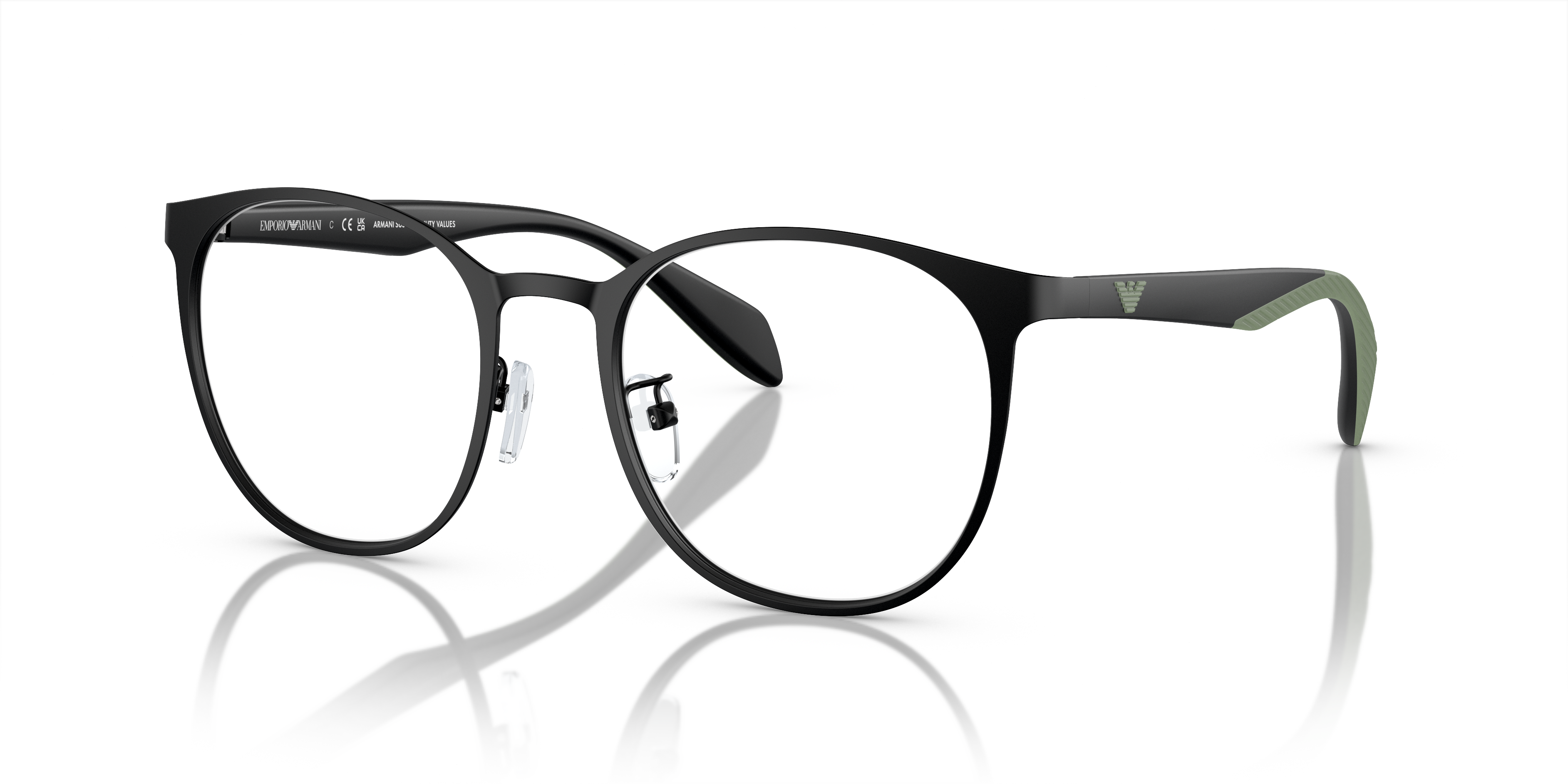 Emporio Armani EA1148 Matte Black three-quarter view