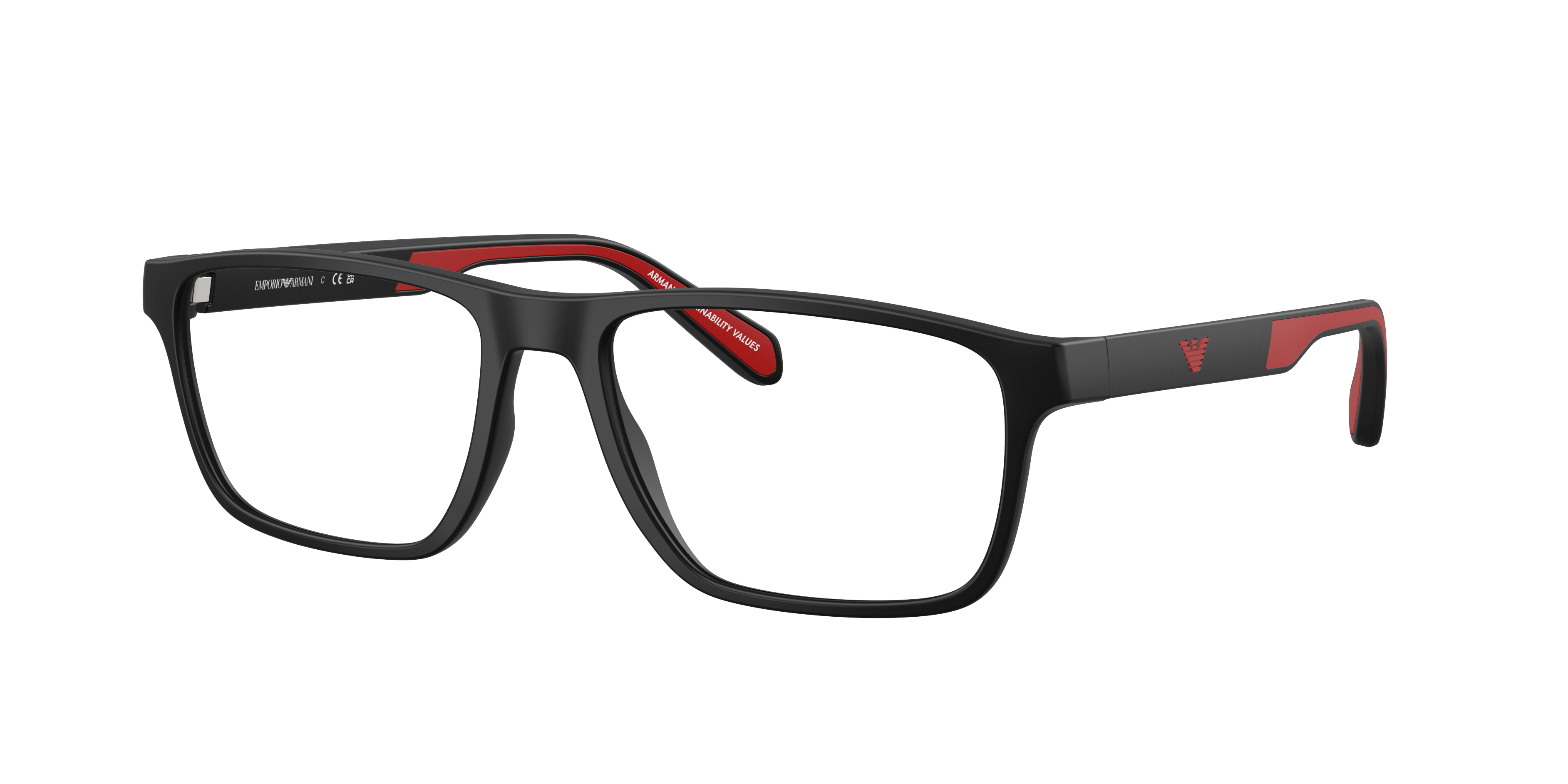 Emporio Armani EA3233 in Matte Black, three-quarter view #Colour_Matte Black (5997)
