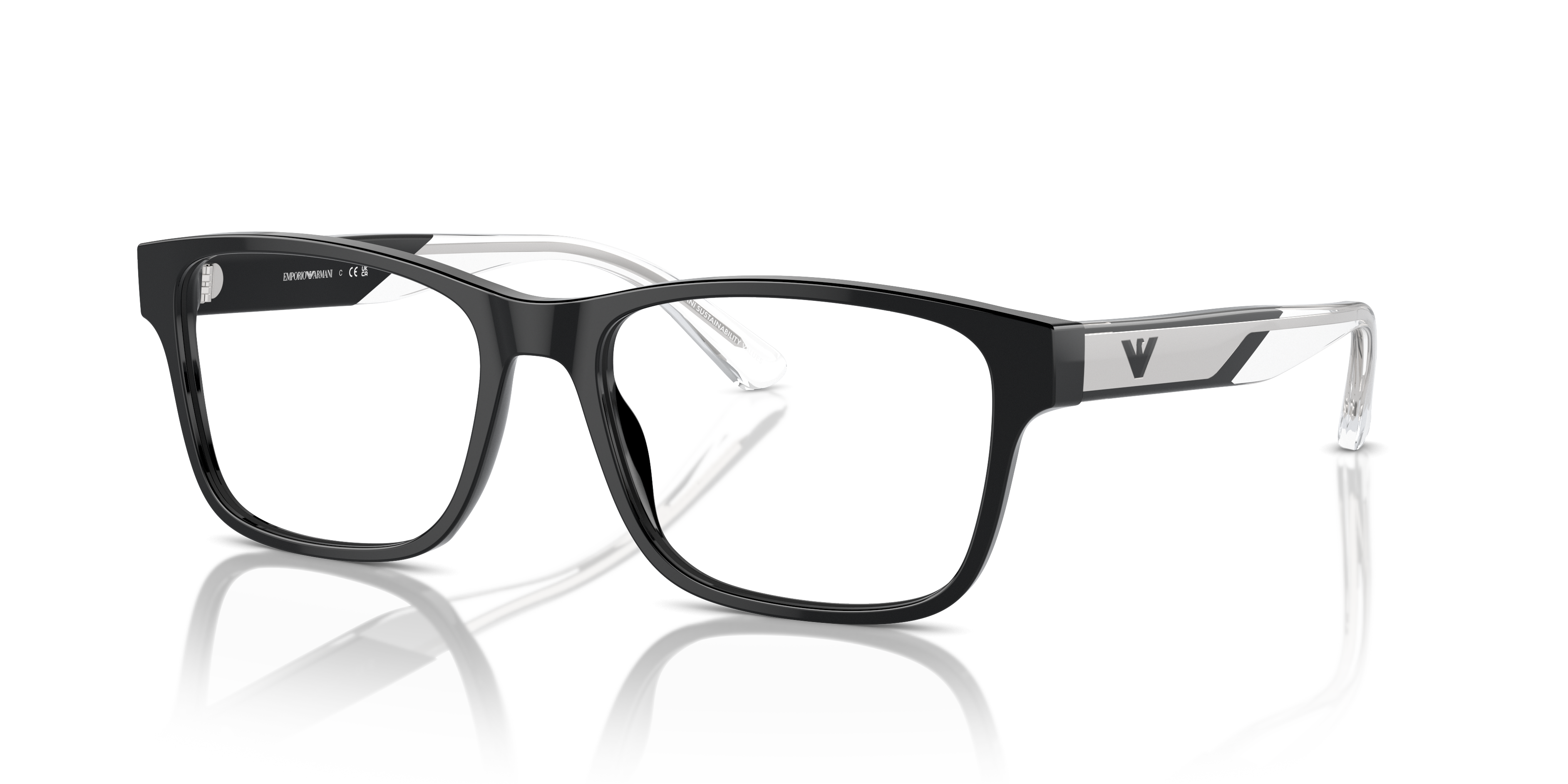 Emporio Armani EA3239 Black three-quarter view