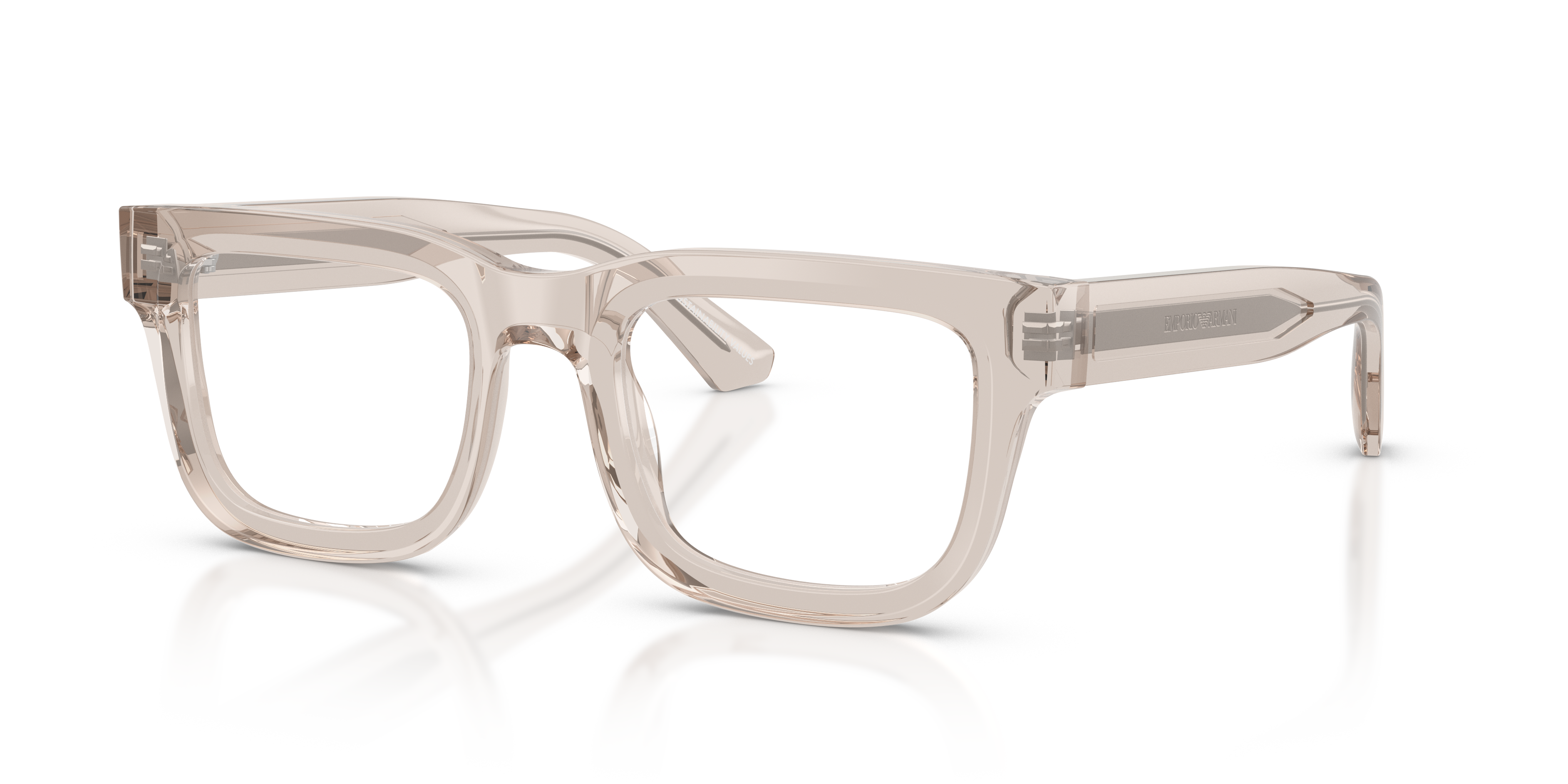 Emporio Armani EA3279 Shiny Transparent Tundra three-quarter view