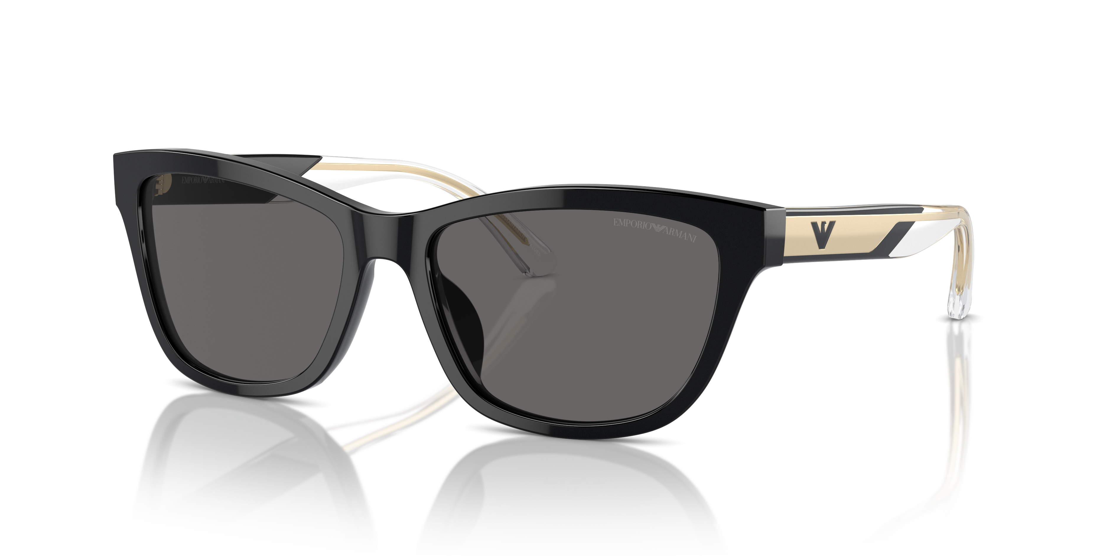 Emporio Armani EA4227U Shiny Black three-quarter view