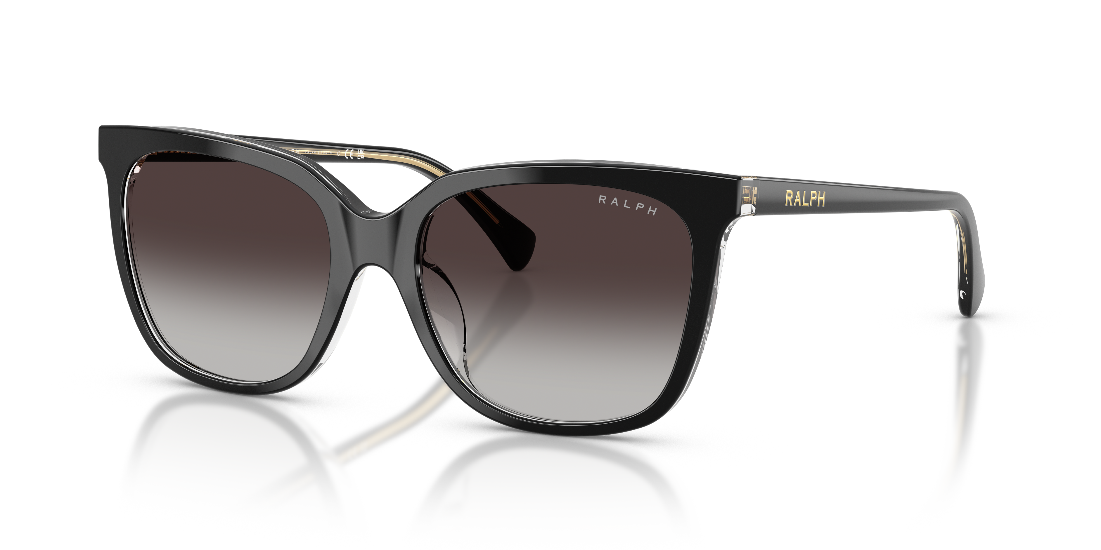 Ralph by Ralph Lauren RA5343U Shiny Black on Transparent three-quarter view