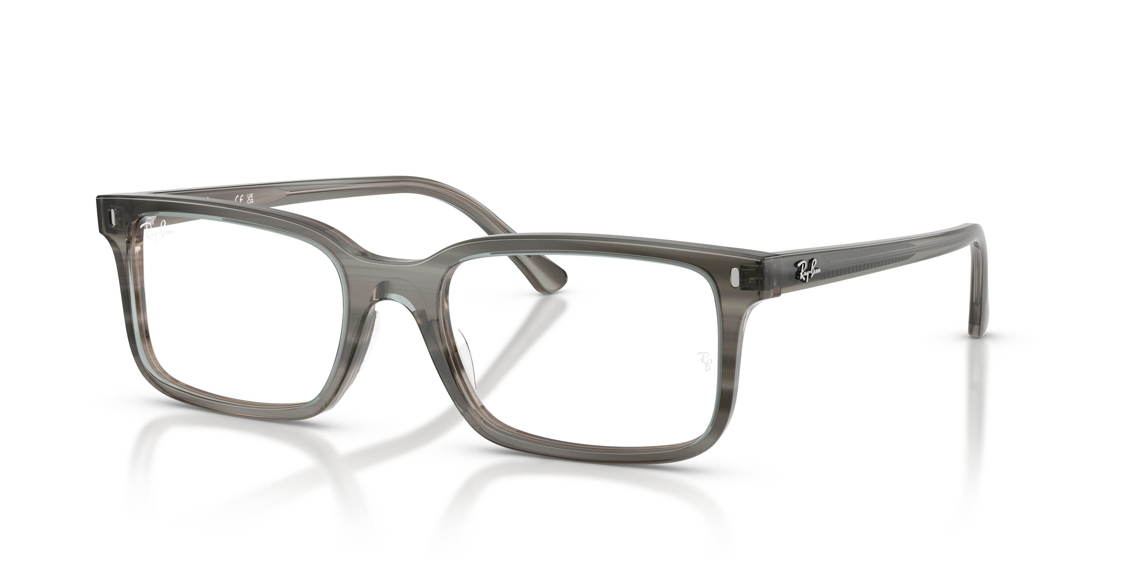 Ray-Ban RB5445 Glasses – Striped Grey (8453), three-quarter view