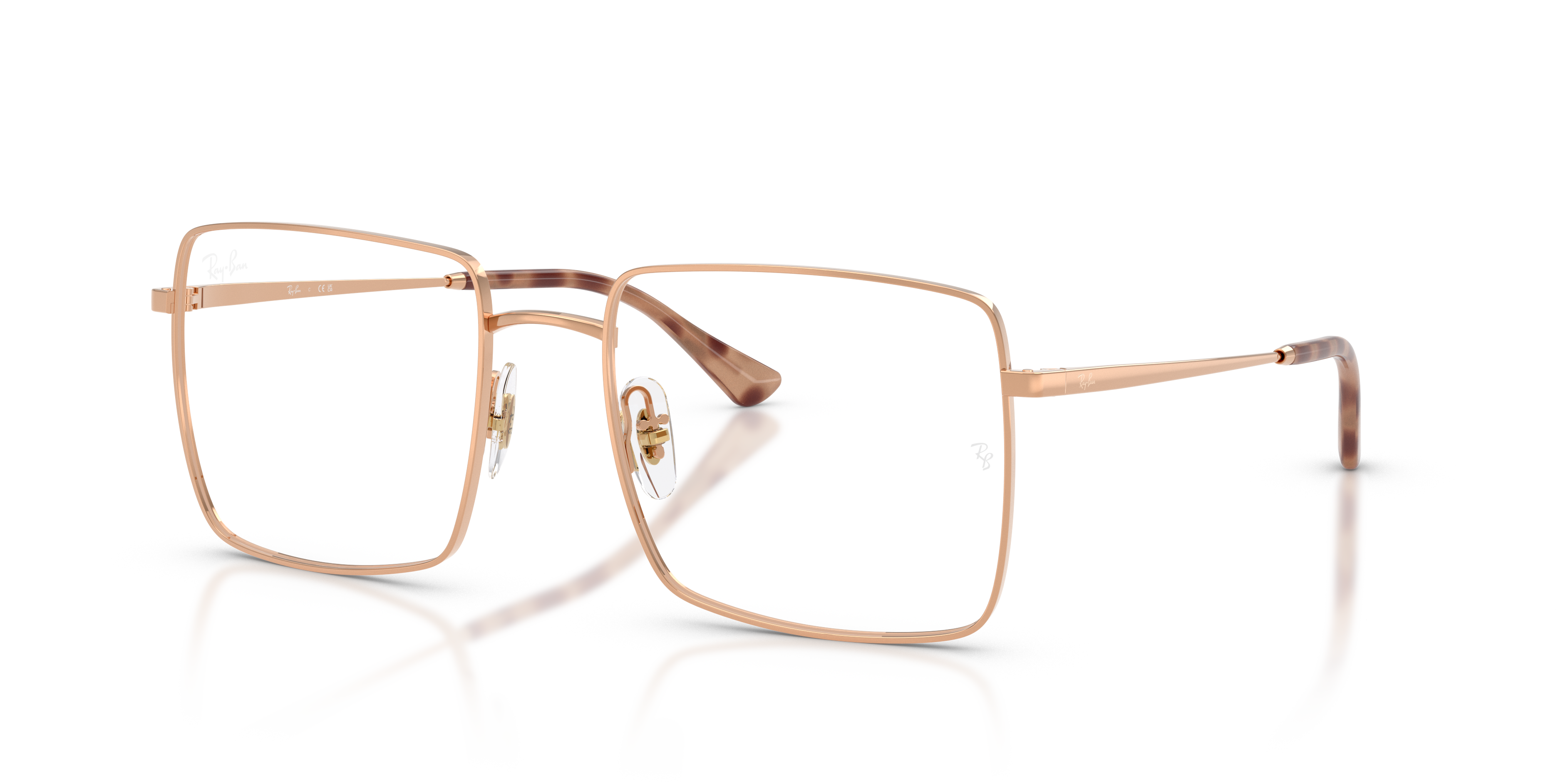 Ray-Ban Brix RB6553 Rose Gold three-quarter view