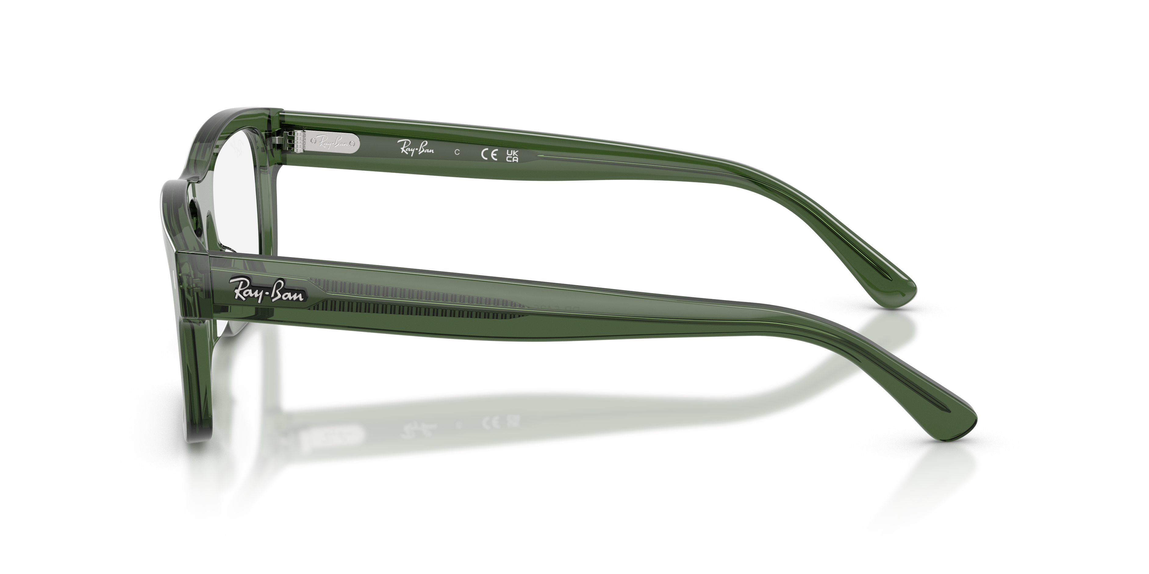 Ray-Ban RB5435 in Transparent Green, side view #Colour_Transparent Green (8514)