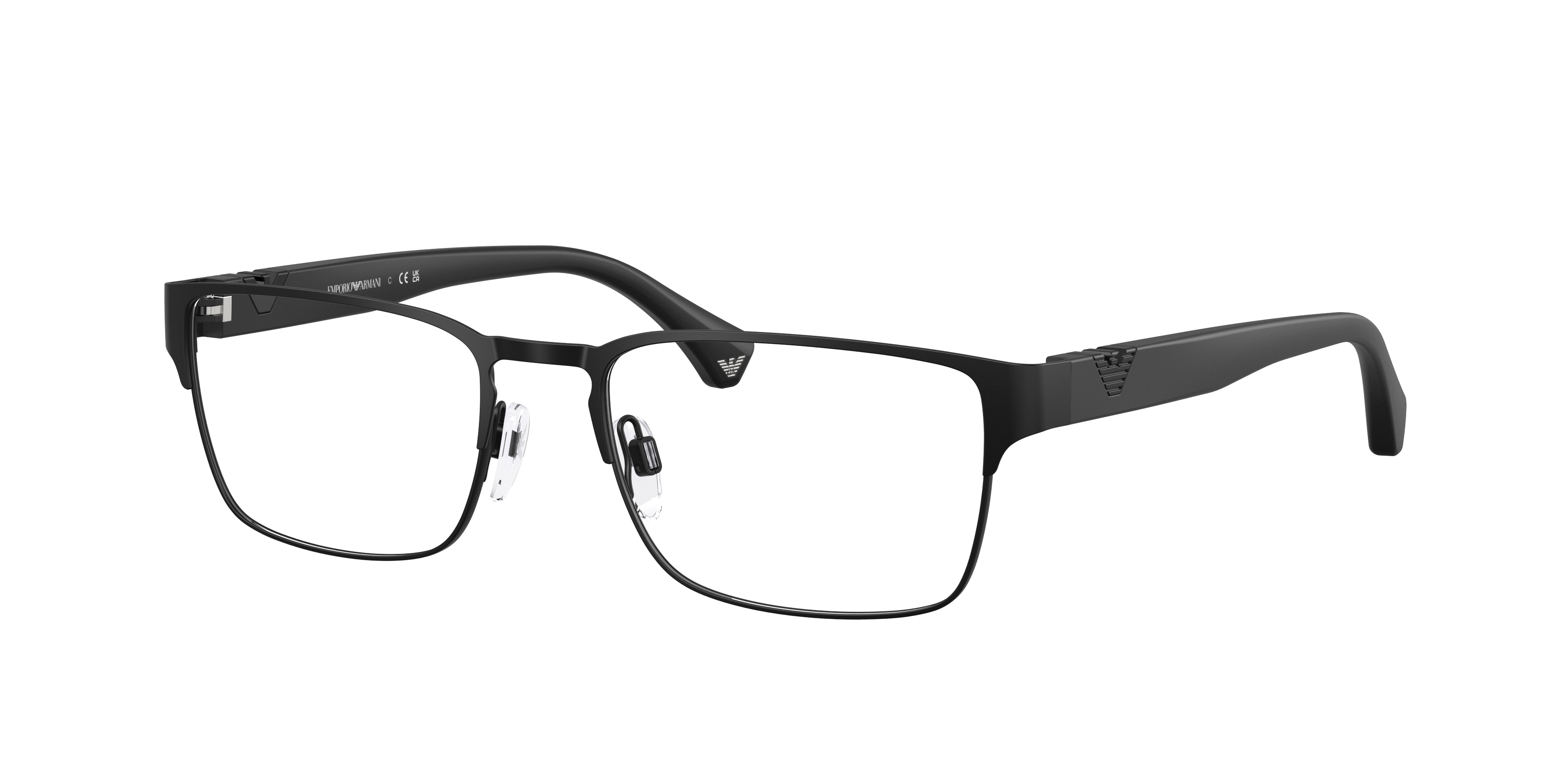 Emporio Armani EA1027 in Matte Black, three-quarter view #Colour_Matte Black