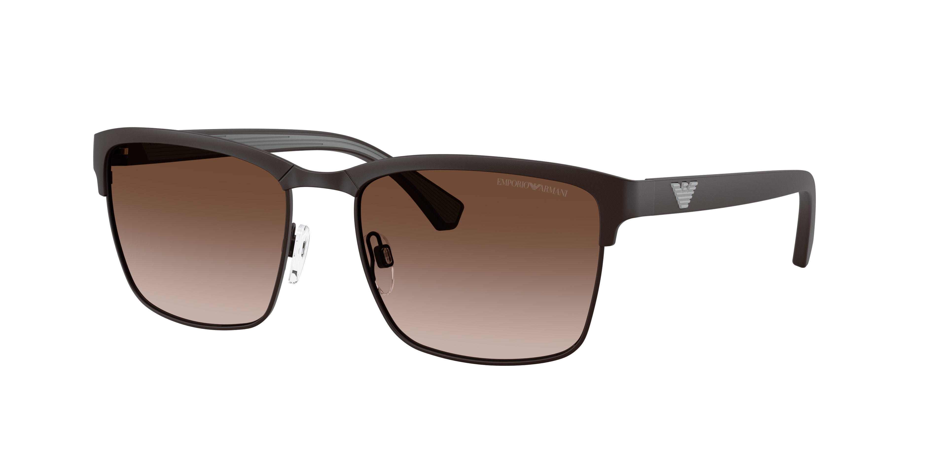 Emporio Armani EA2087 in Matte Brown, three-quarter view #Colour_Matte Brown