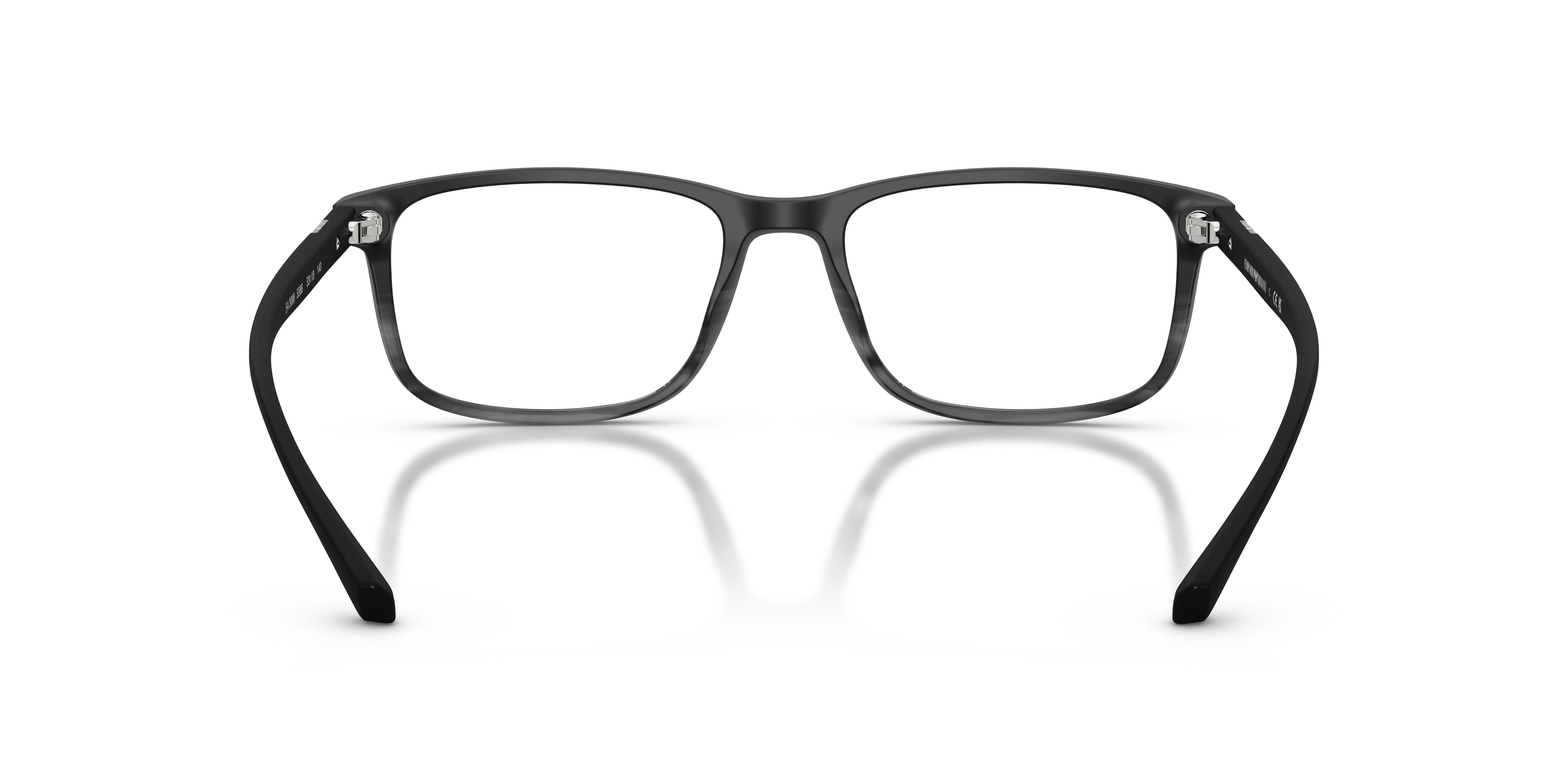 Emporio Armani EA3098 in Matte Black & Striped Grey, back view #Colour_Matte Black & Striped Grey