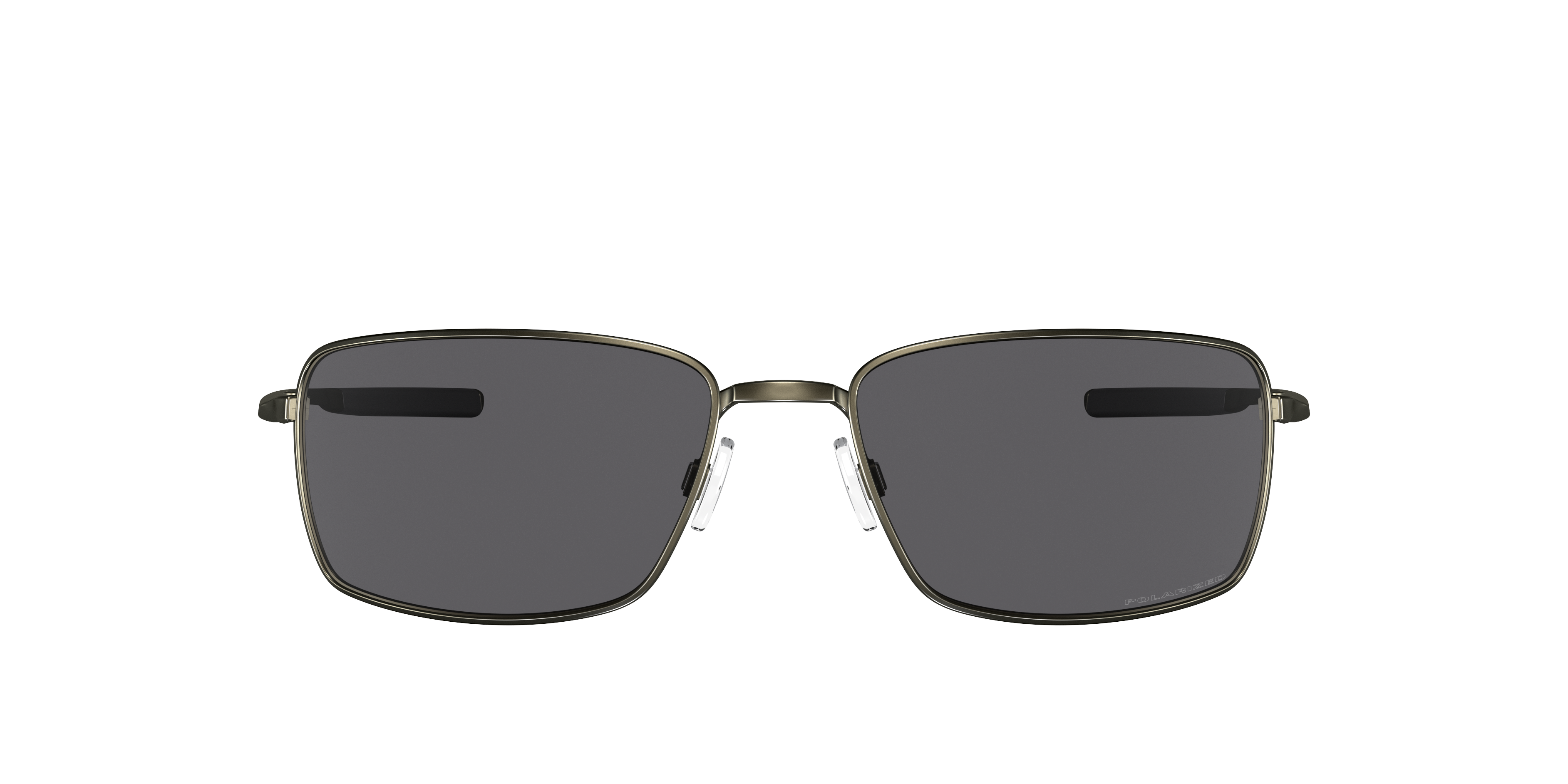 Oakley Square Wire OO4075 in Carbon / Grey Polarized, front view #Colour_Carbon / Grey Polarized