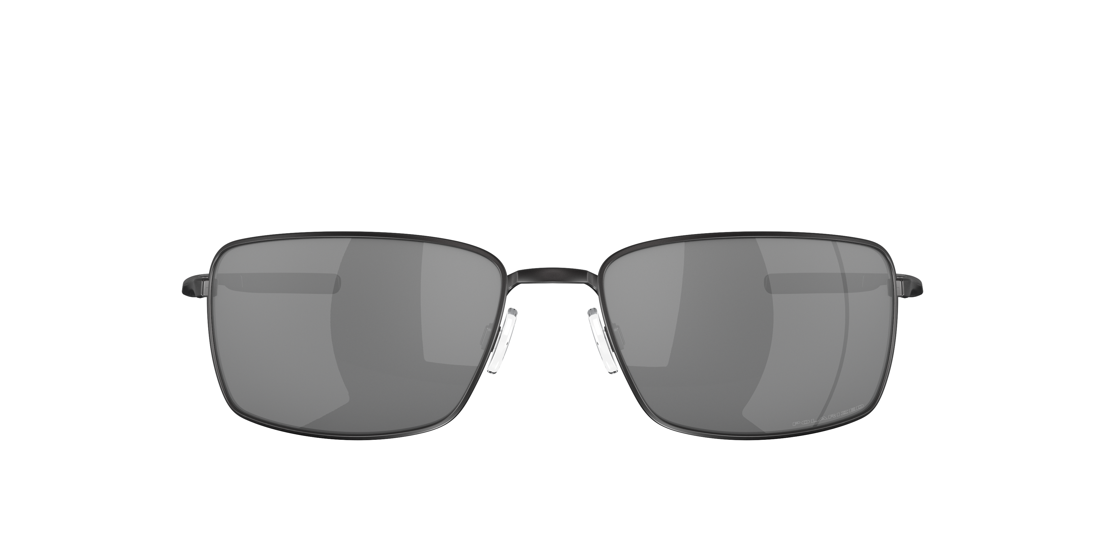 Oakley Square Wire OO4075 in Matte Black / Black Iridium Polarized, front view #Colour_Matte Black / Black Iridium Polarized