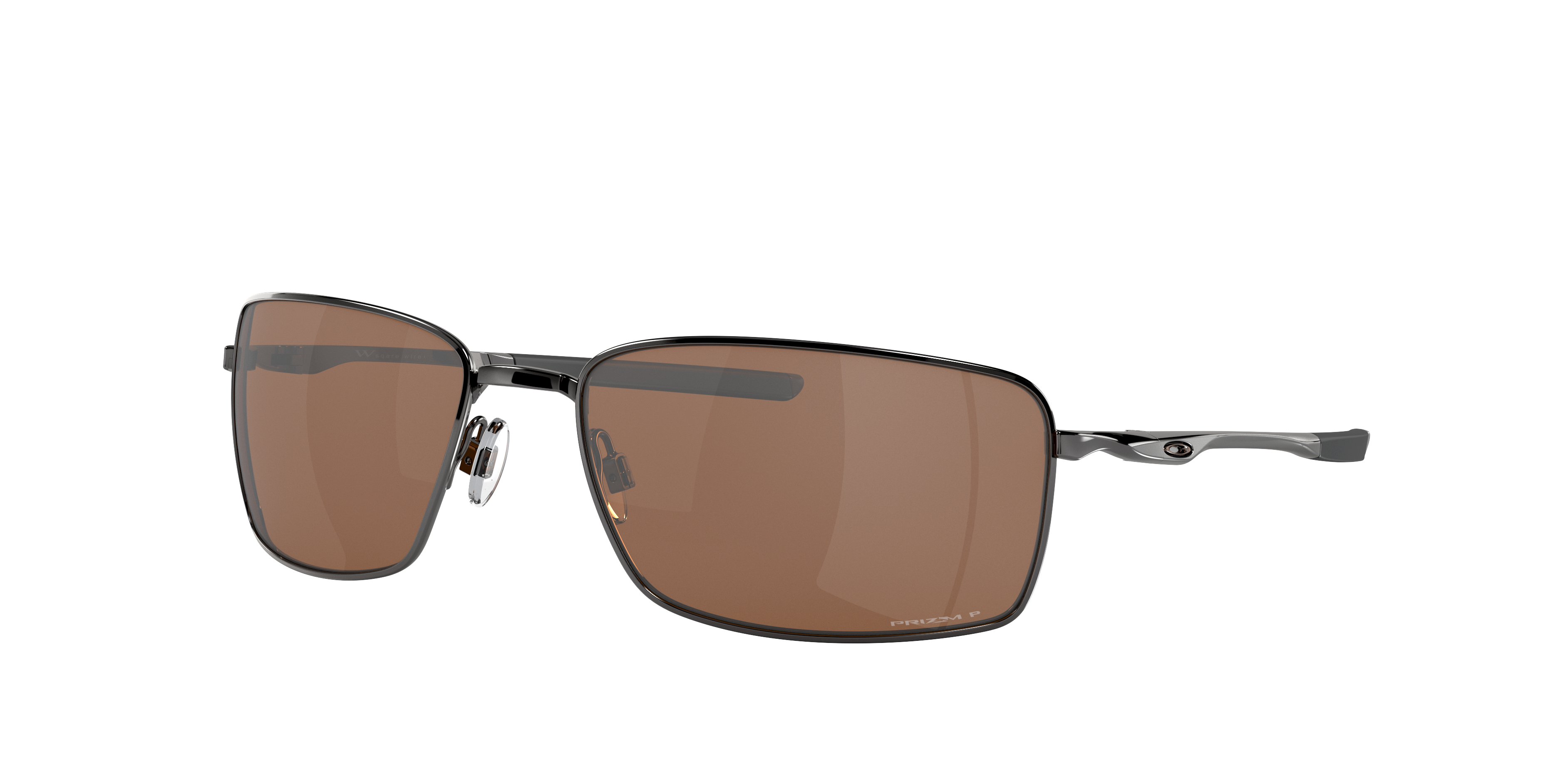 Oakley Square Wire OO4075 in Tungsten / Prizm Tungsten Polarized, three-quarter view #Colour_Tungsten / Prizm Tungsten Polarized