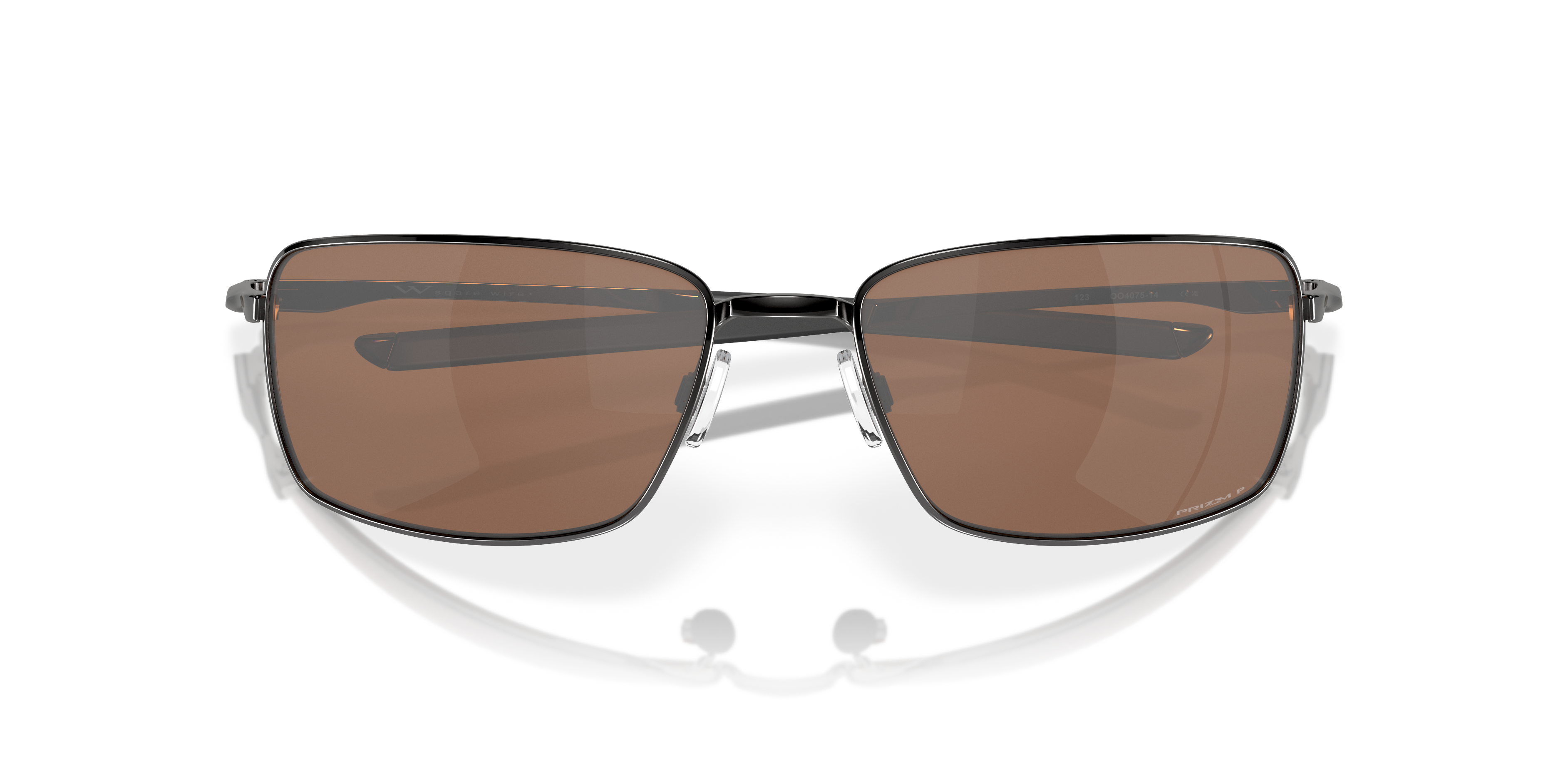 Oakley Square Wire OO4075 in Tungsten / Prizm Tungsten Polarized, front detail view #Colour_Tungsten / Prizm Tungsten Polarized