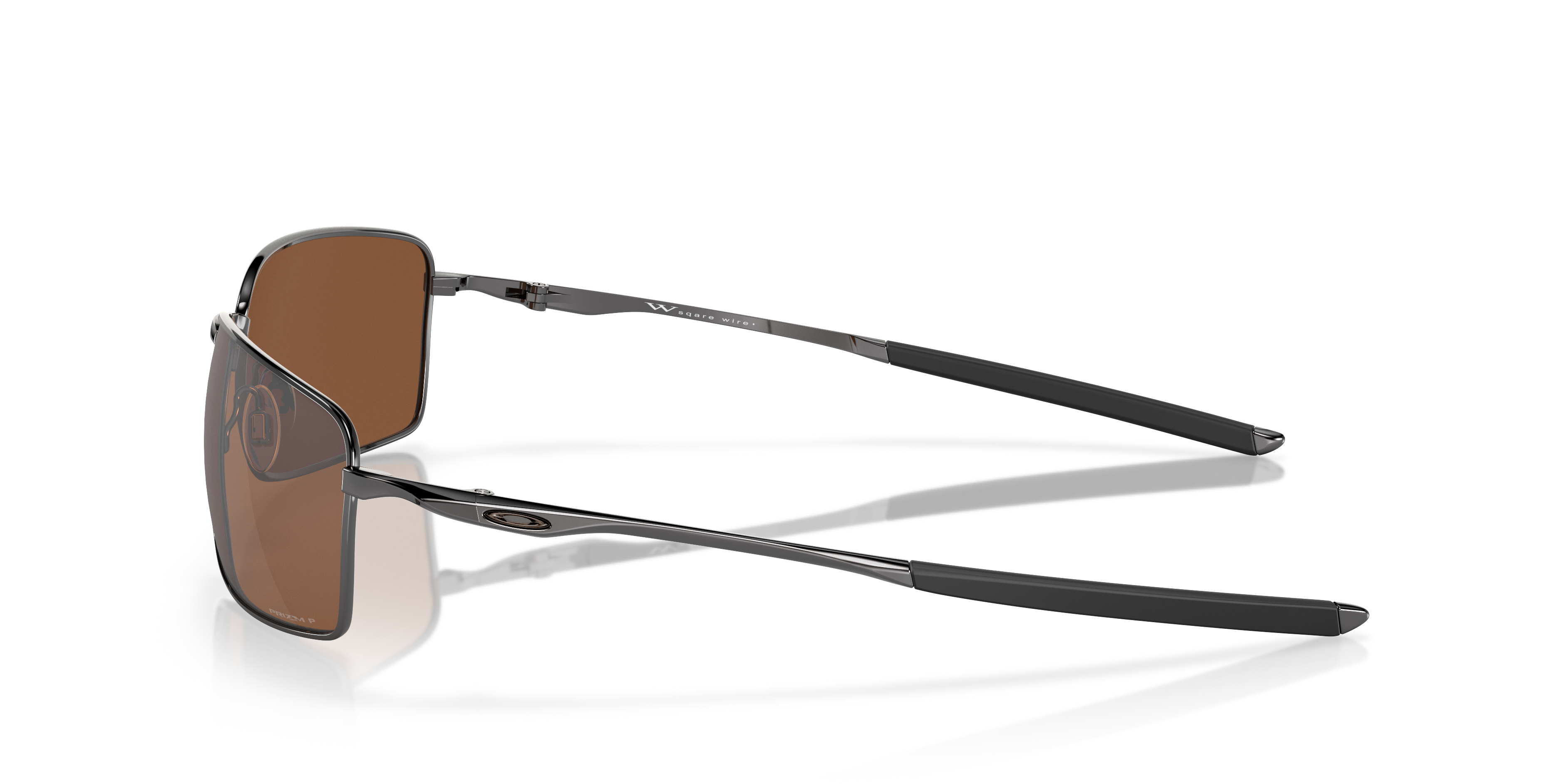 Oakley Square Wire OO4075 in Tungsten / Prizm Tungsten Polarized, side view #Colour_Tungsten / Prizm Tungsten Polarized