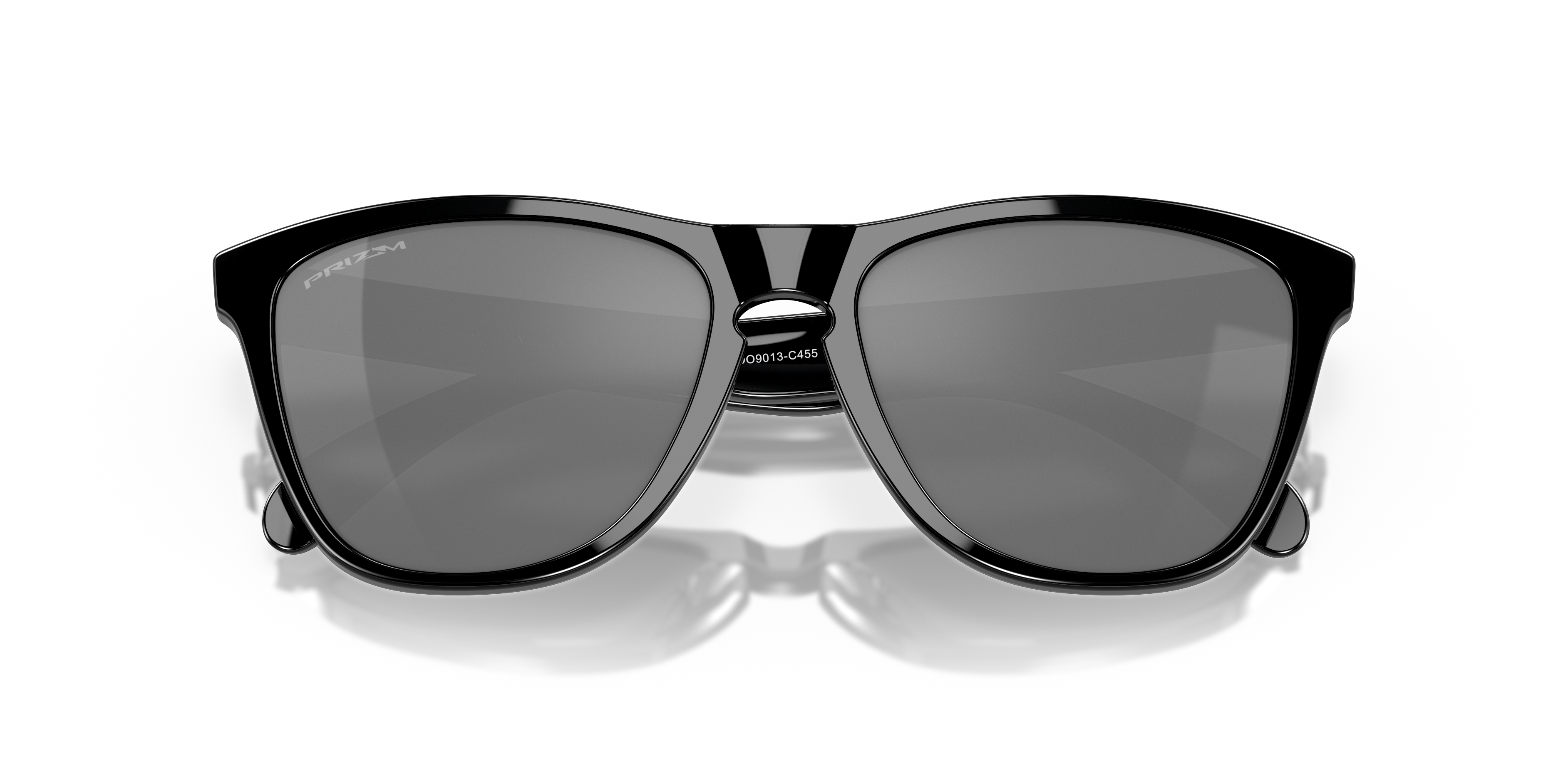 Oakley Frogskins OO9013 in Polished Black / Prizm Black, front detail view #Colour_Polished Black / Prizm Black
