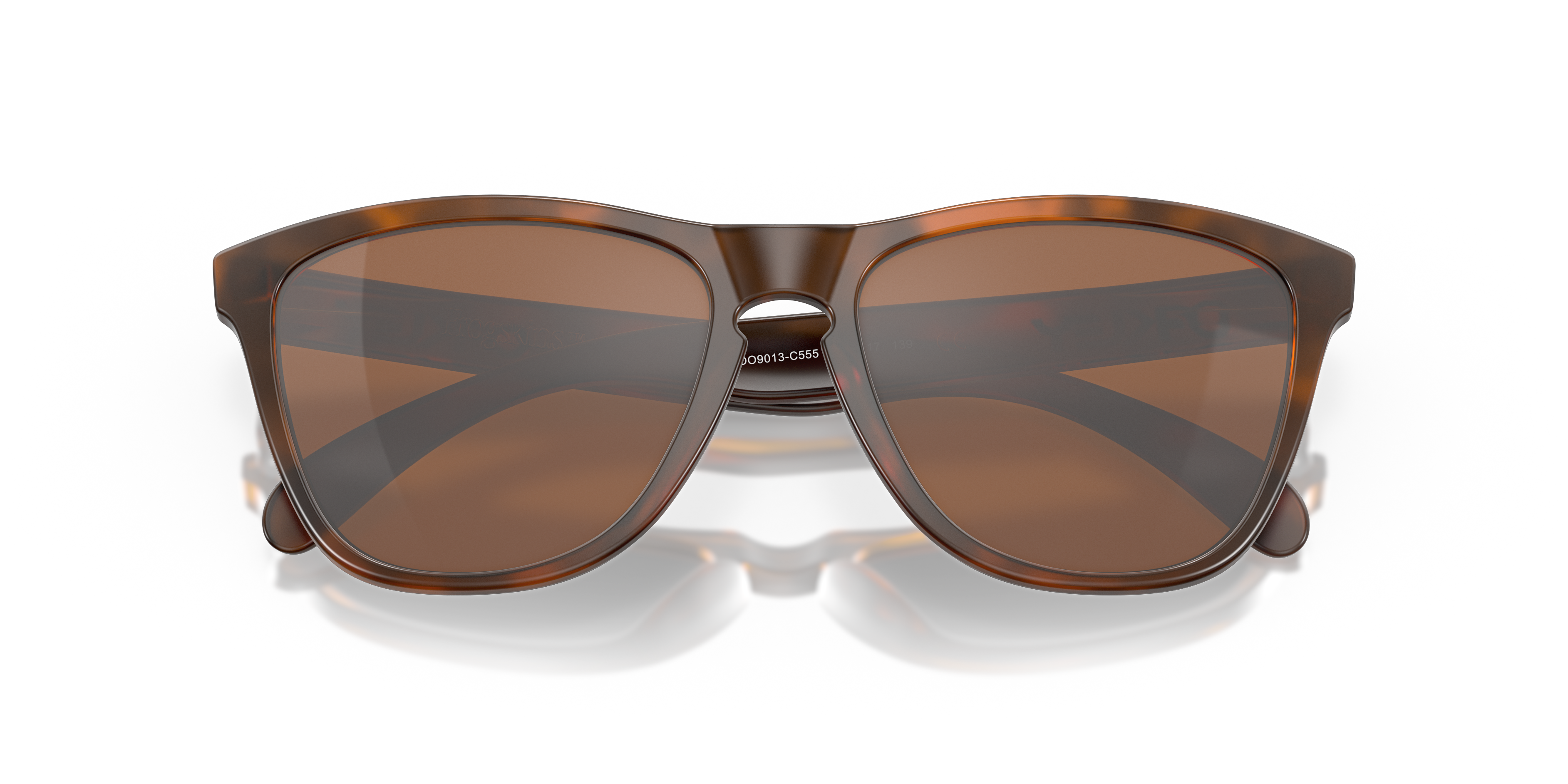 Oakley Frogskins OO9013 in Matte Tortoise / Prizm Tungsten, front detail view #Colour_Matte Tortoise / Prizm Tungsten