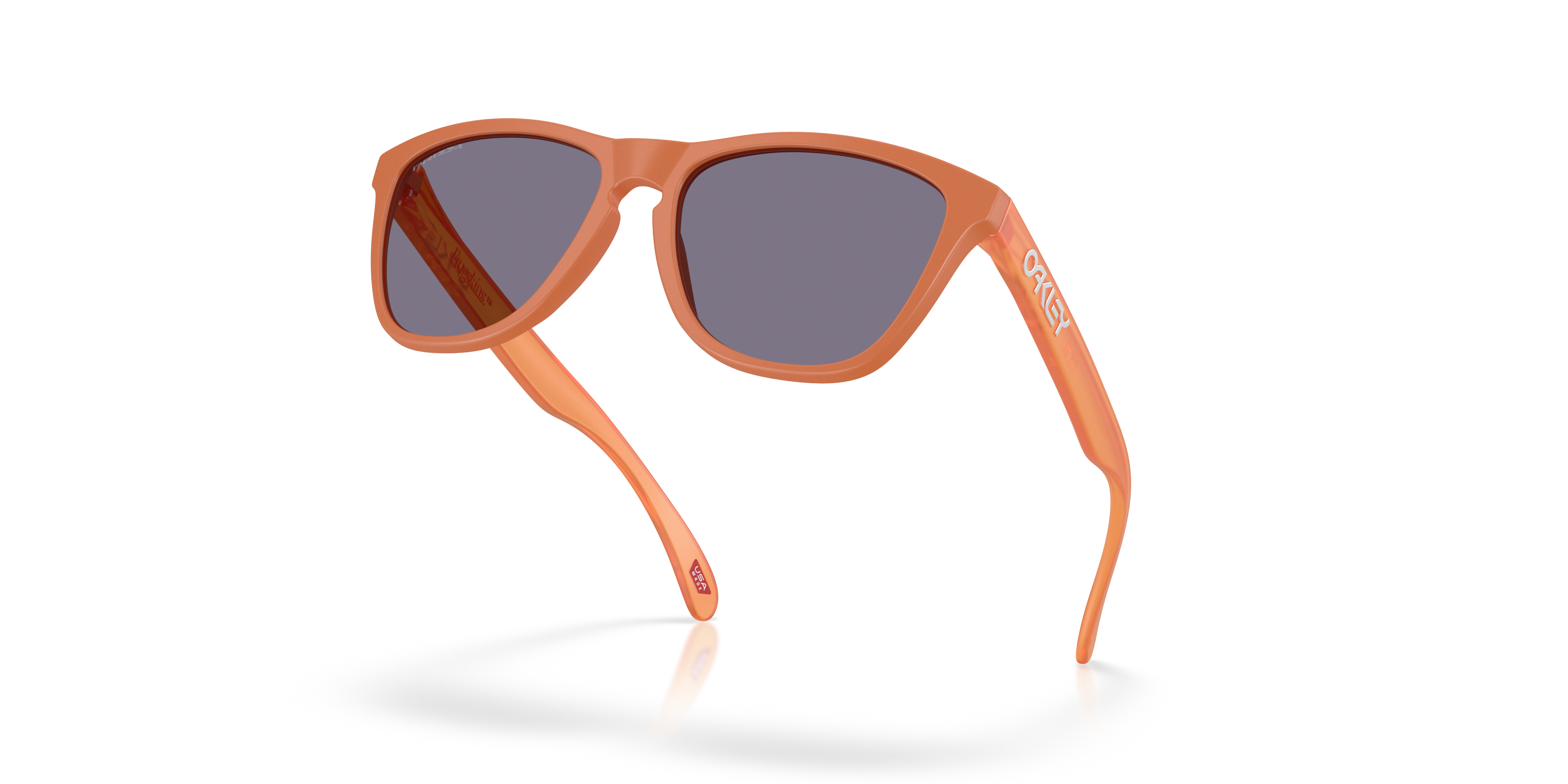 Oakley Frogskins OO9013 in Matte Ginger / Prizm Grey, angled view #Colour_Matte Ginger / Prizm Grey