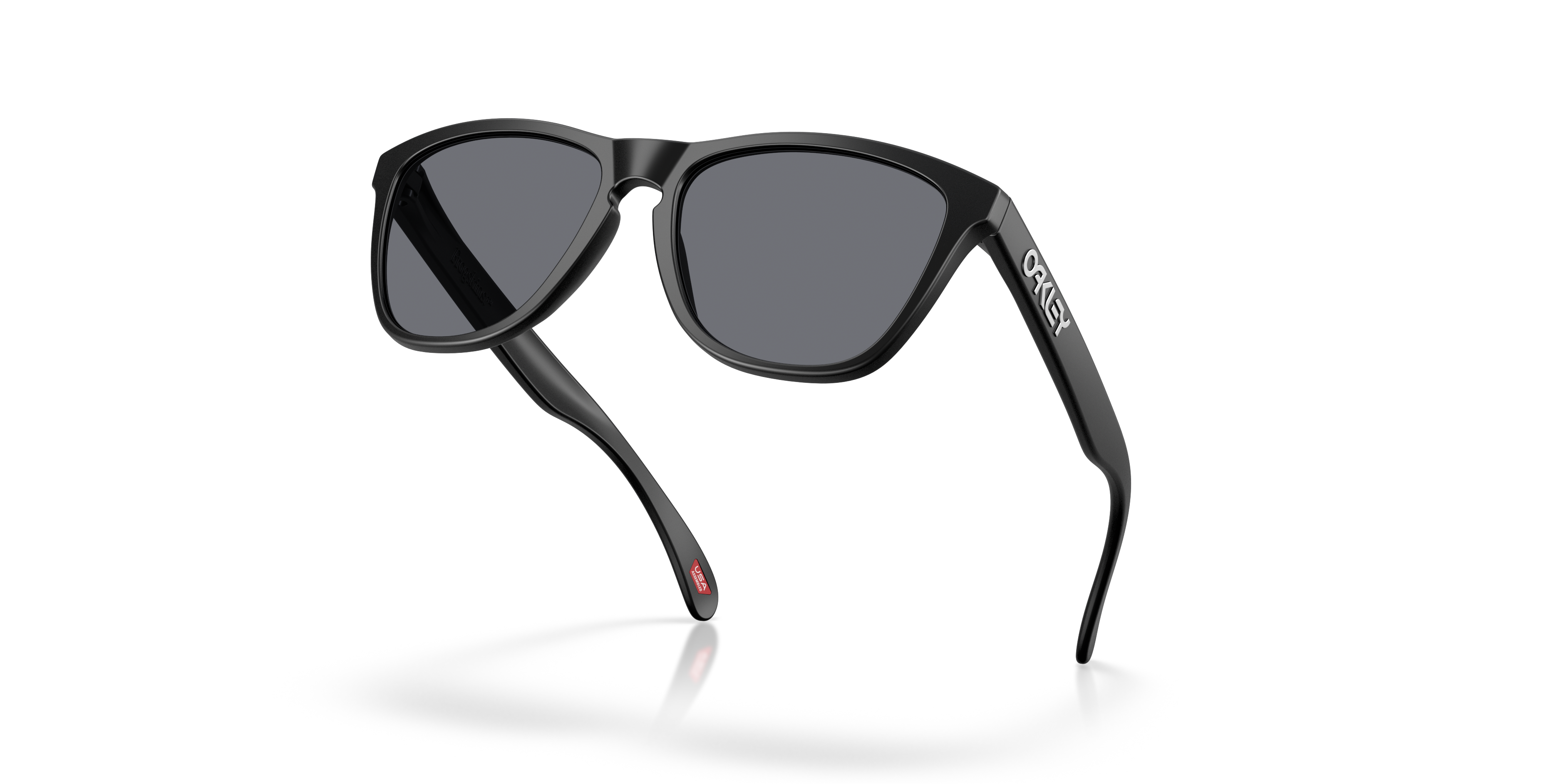 Oakley Frogskins OO9013 in Matte Black / Grey, angled view #Colour_Matte Black / Grey