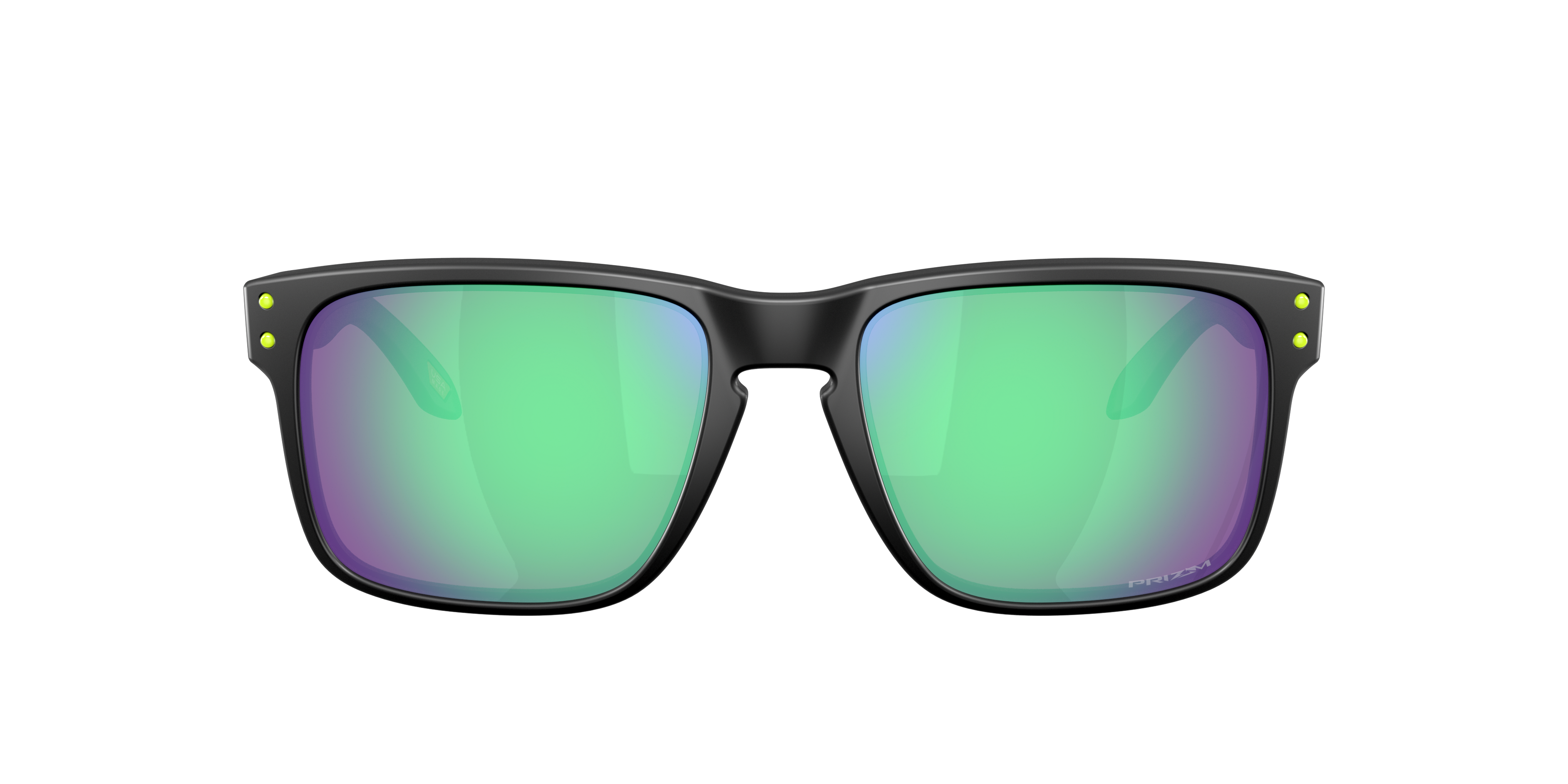 Oakley Holbrook OO9102 in Matte Black / Prizm Road Jade, front view #Colour_Matte Black / Prizm Road Jade