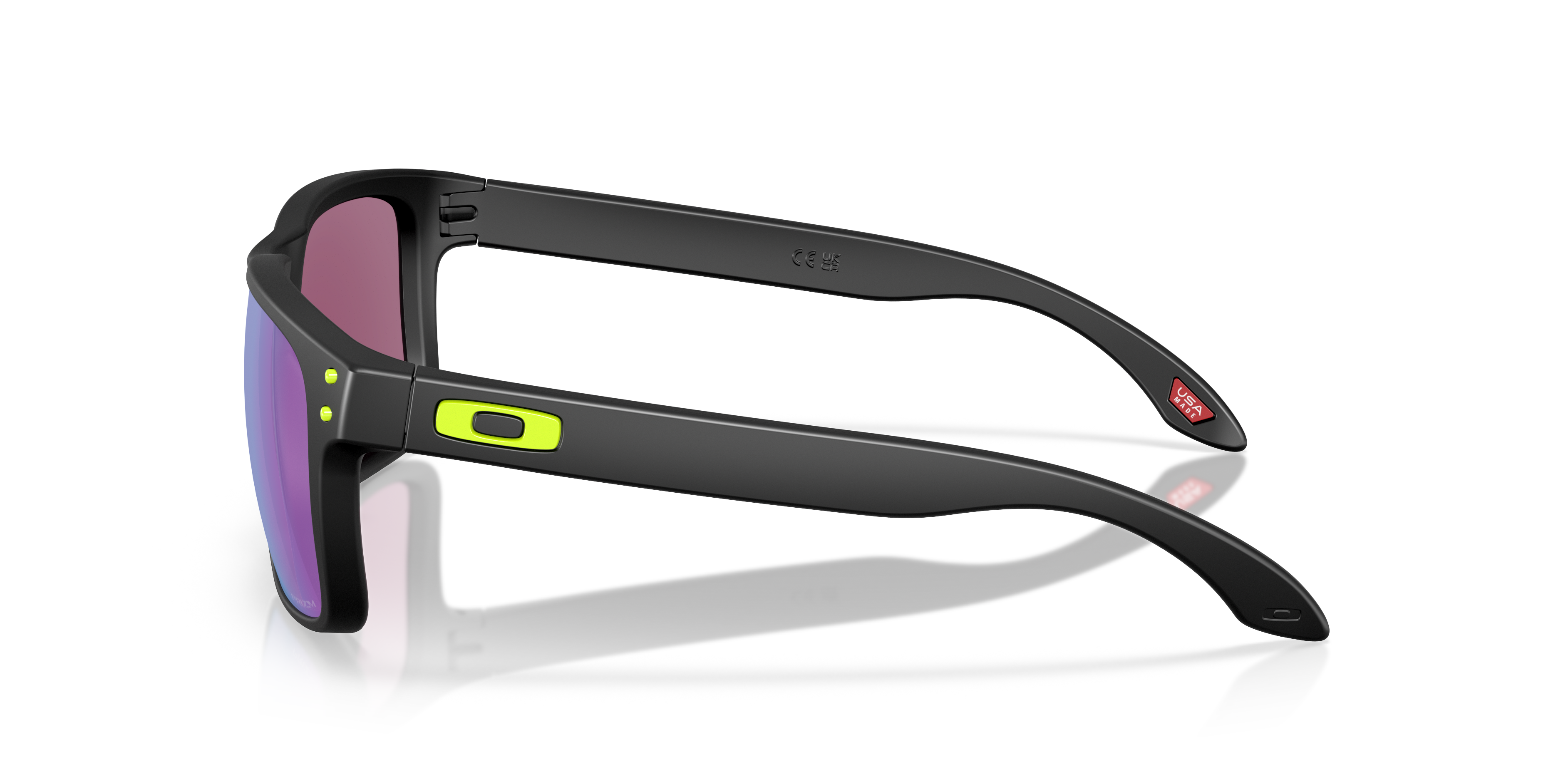 Oakley Holbrook OO9102 in Matte Black / Prizm Road Jade, side view #Colour_Matte Black / Prizm Road Jade