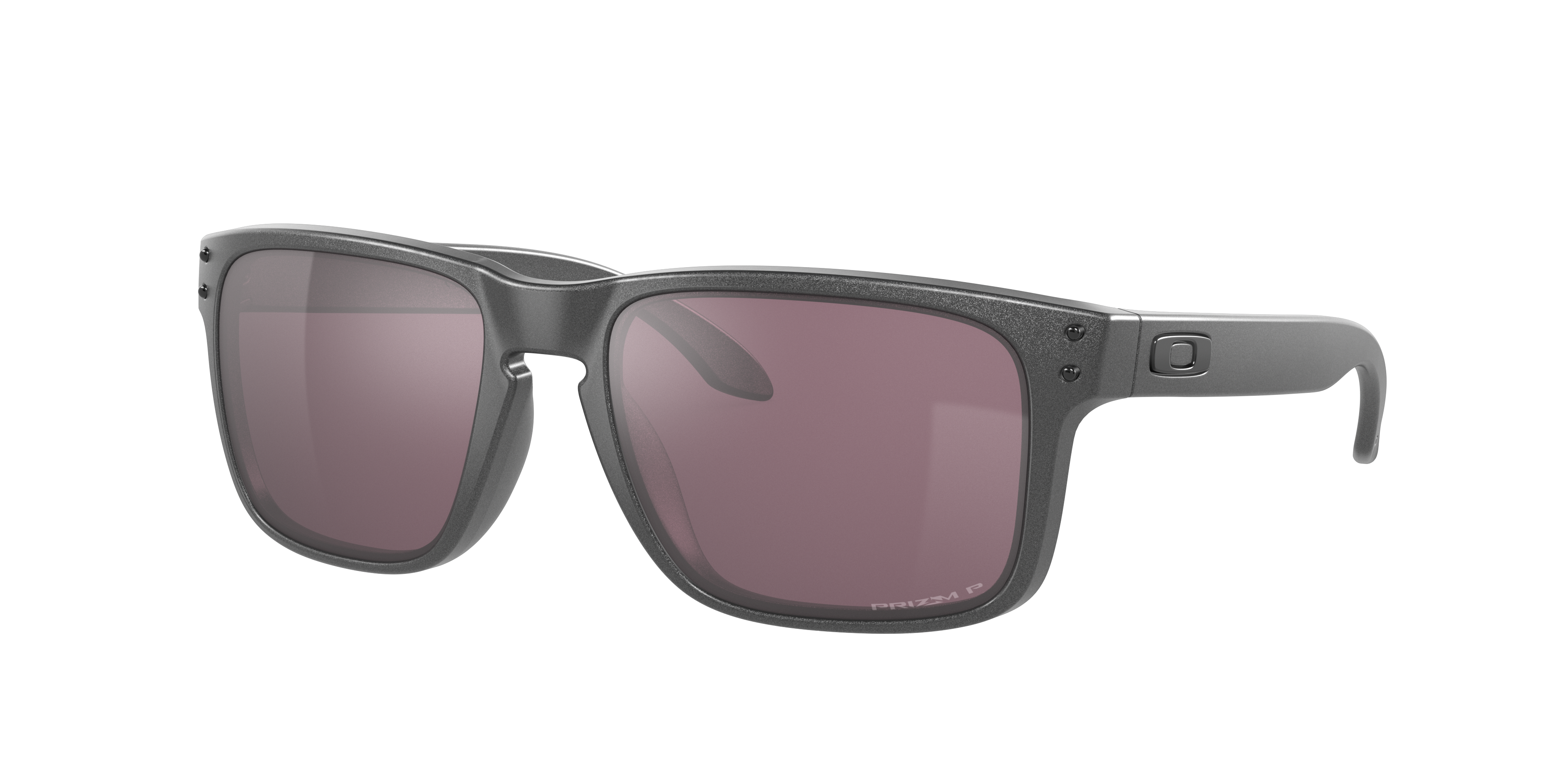 Oakley Holbrook OO9102 in Steel / Prizm Daily Polarized, three-quarter view #Colour_Steel / Prizm Daily Polarized