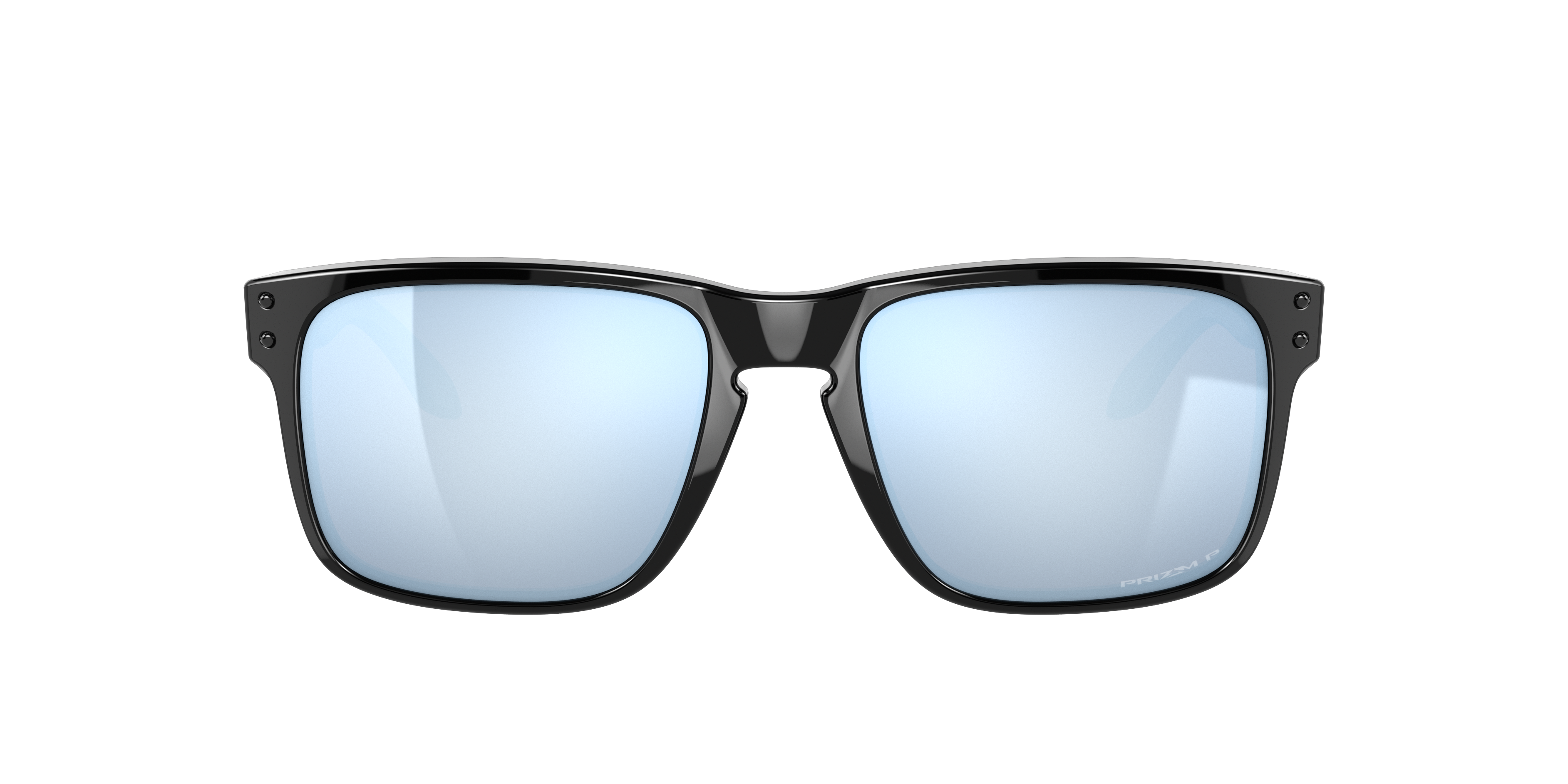 Oakley Holbrook OO9102 in Polished Black / Prizm Deep Water Polarized, front view #Colour_Polished Black / Prizm Deep Water Polarized